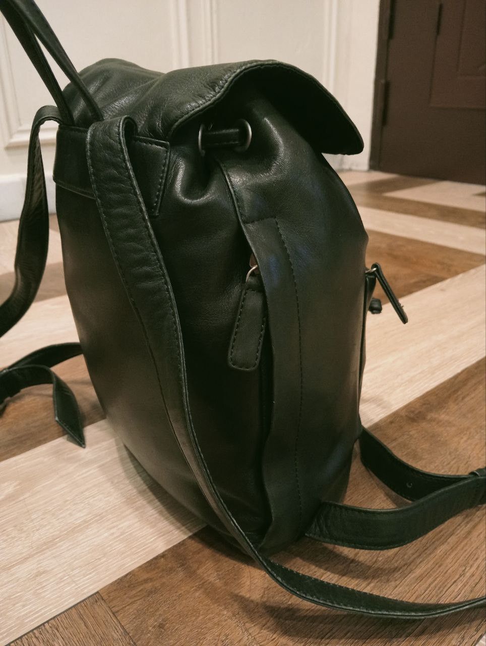 agnes b. AGNES B. LEATHER BACKPACK - BLACK Size ONE SIZE - 8 Thumbnail