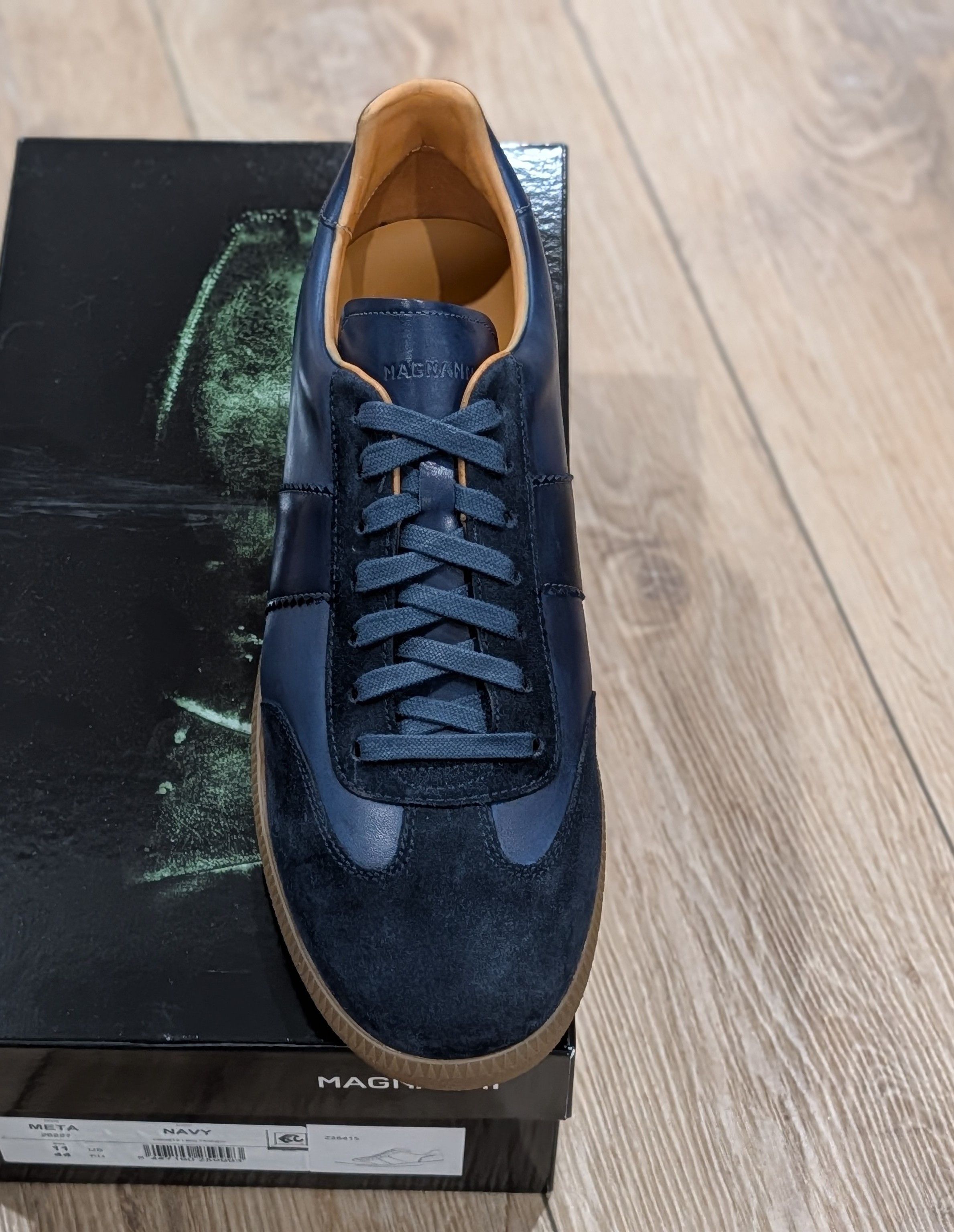Magnanni Magnanni "Meta" Leather Low-Top Sneakers Navy/Blue US 11 Size US 11 / EU 44 - 2 Thumbnail