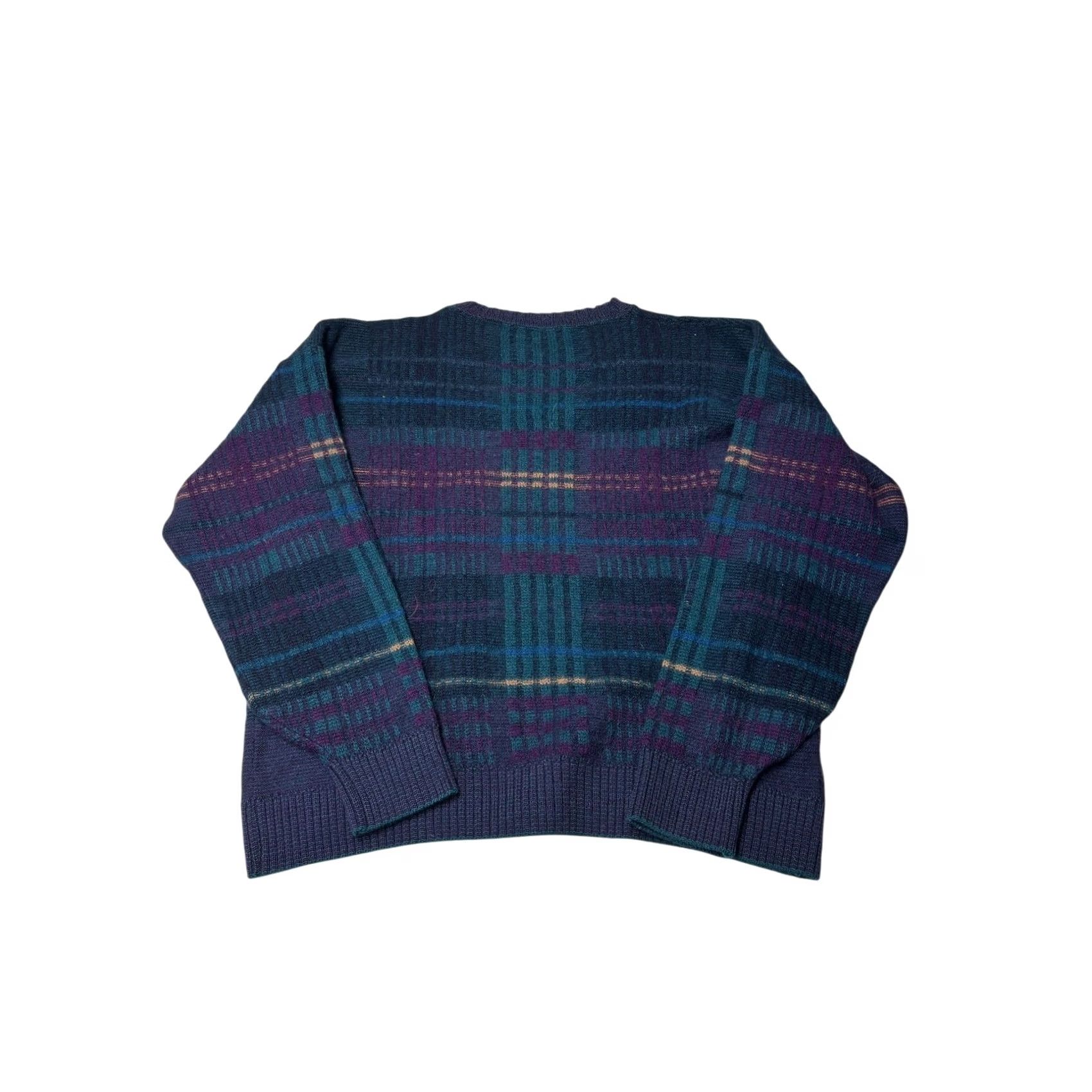 Pendleton VINTAGE Pendleton Sweater Womens XL Teal Plaid Wool Crewneck 80s 90s Made USA Size XL / US 12-14 / IT 48-50 - 3 Thumbnail