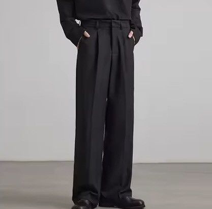 Vintage Black High Waist Straight Wide Leg Pleated Pants / Trousers Size US 28 / EU 44 - 2 Thumbnail
