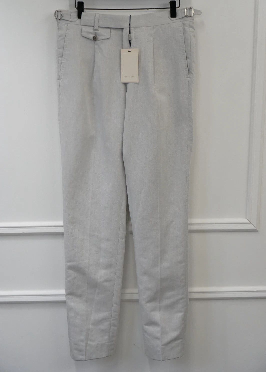 Suitsupply Men Suitsupply Trousers Brentwood Linen & Cotton Grey US36 Size 36R - 1 Thumbnail
