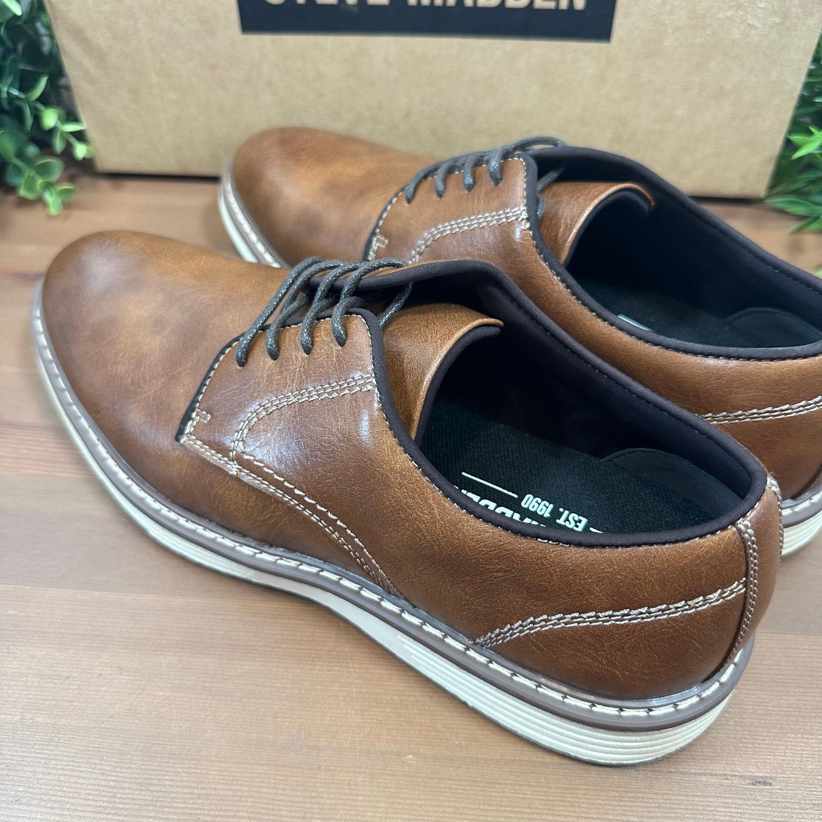 Steve Madden Steve Madden Men's P-Jansen Cognac Oxfords Shoes Size 9 Size US 9 / EU 42 - 4 Thumbnail