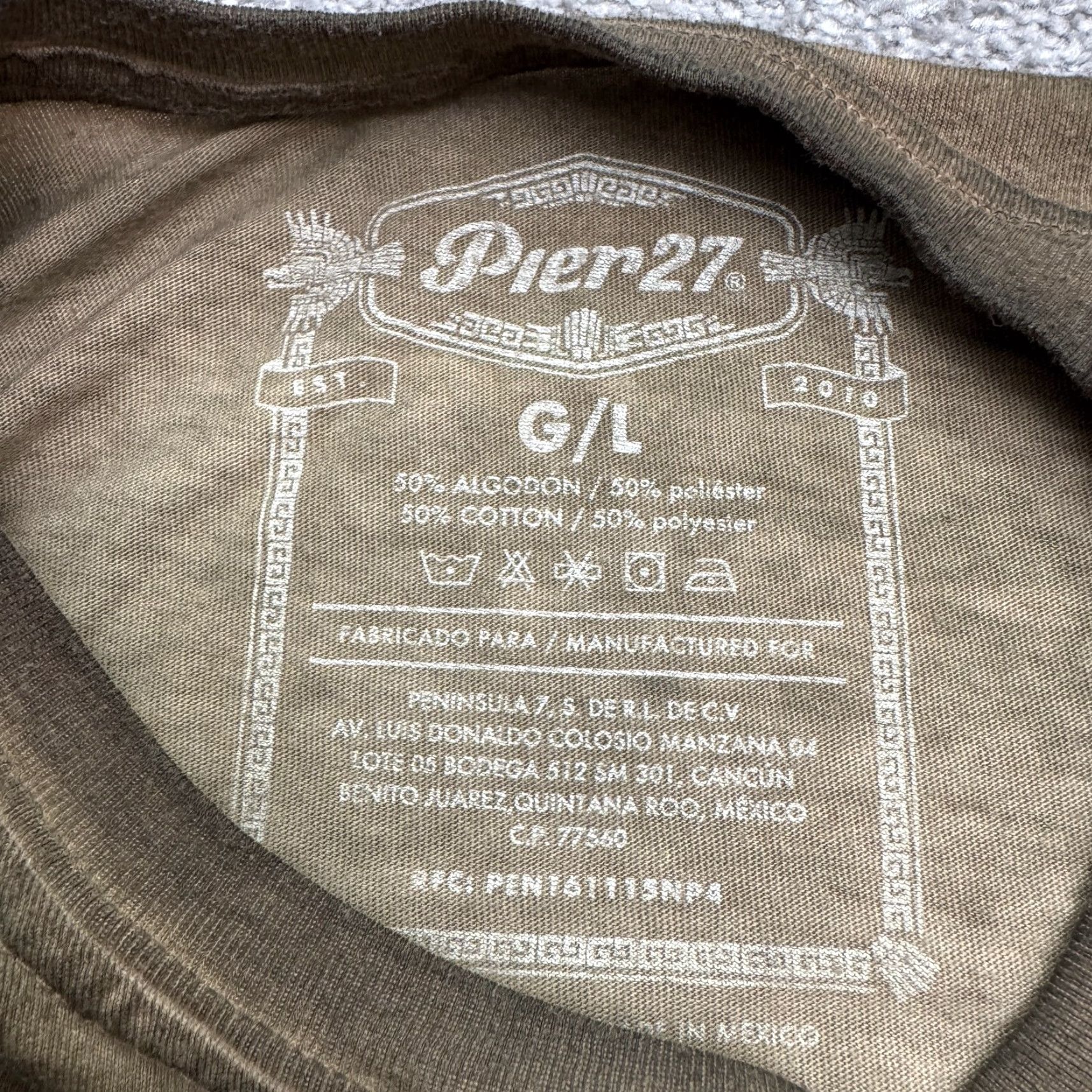 Vintage Pier 27 Cancun Riviera Maya Luchador Mask T-Shirt Mens Large Brown Mexican Tee Shirt Mens L Brown Pier 27 Mexican Streetwear Festival 90s Style Mens Size US L / EU 52-54 / 3 - 6 Thumbnail