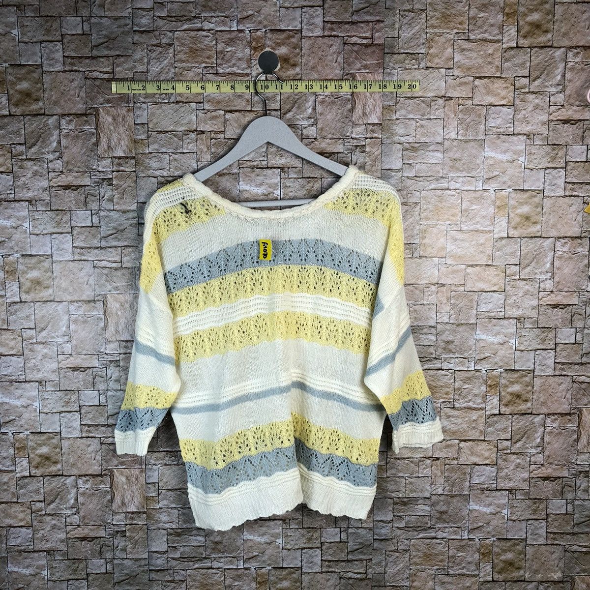 Japanese Brand × OVER THE STRiPES Japanese Brand Stripe White Knitwear #A1070 Size M / US 6-8 / IT 42-44 - 11 Thumbnail