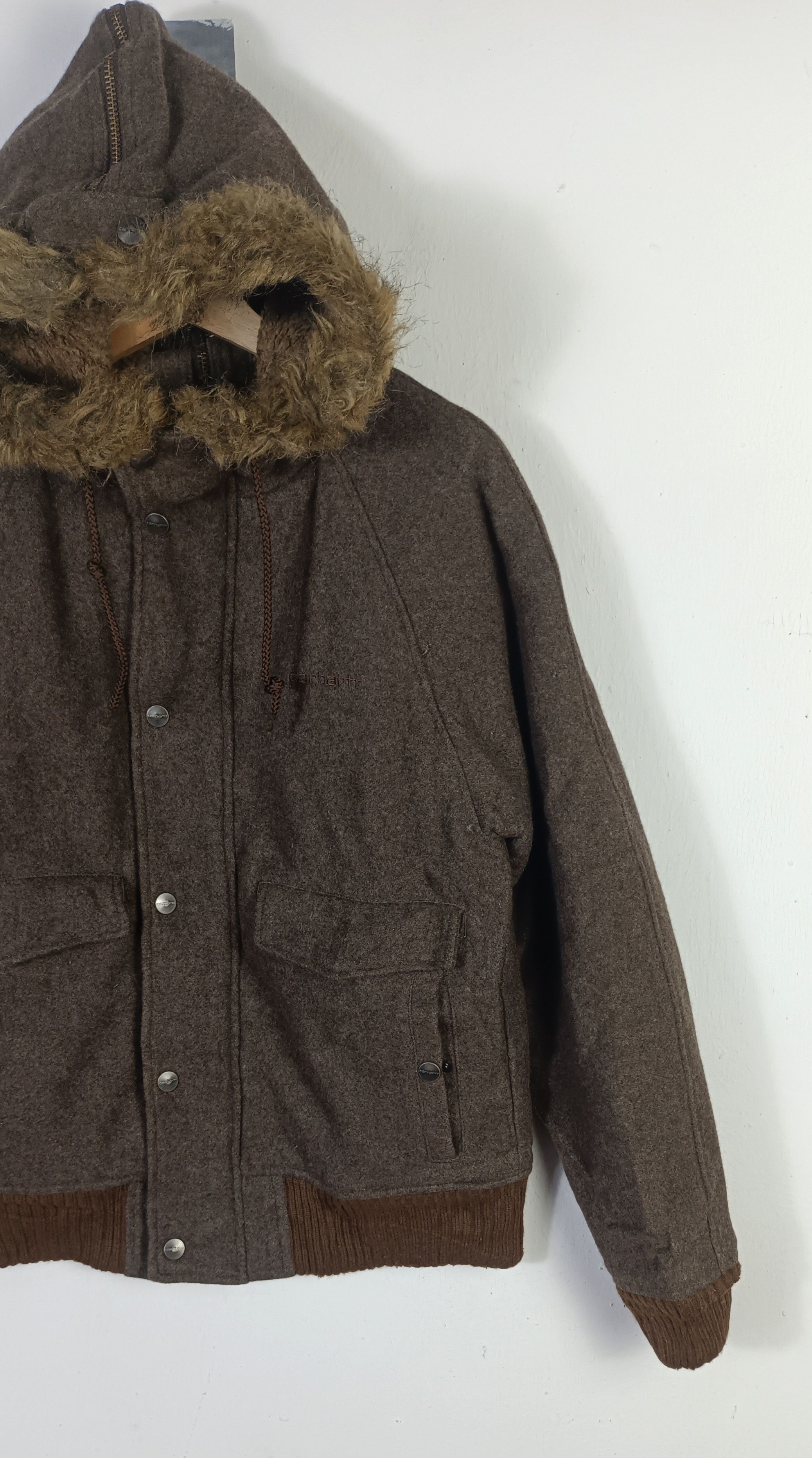 Carhartt Vintage 90s🔥 Carhattt Hoodie Wool Jacket Size US M / EU 48-50 / 2 - 5 Thumbnail