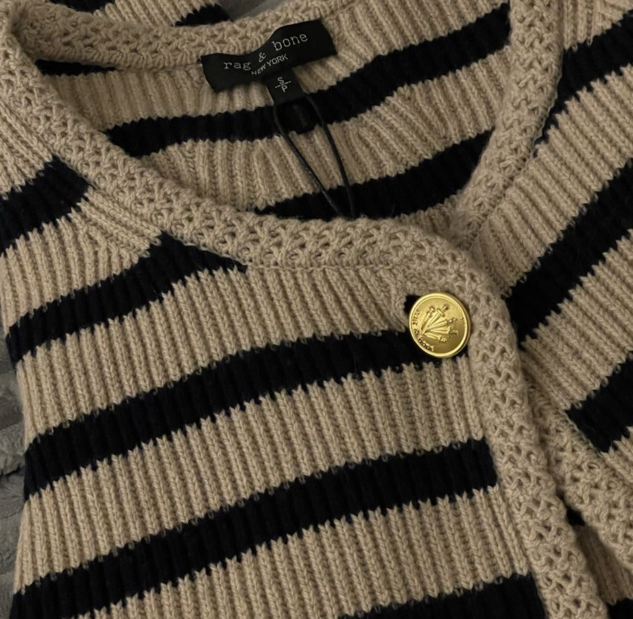 Rag & Bone Nancy striped merino wool-blend cardigan Size S / US 4 / IT 40 - 2 Thumbnail