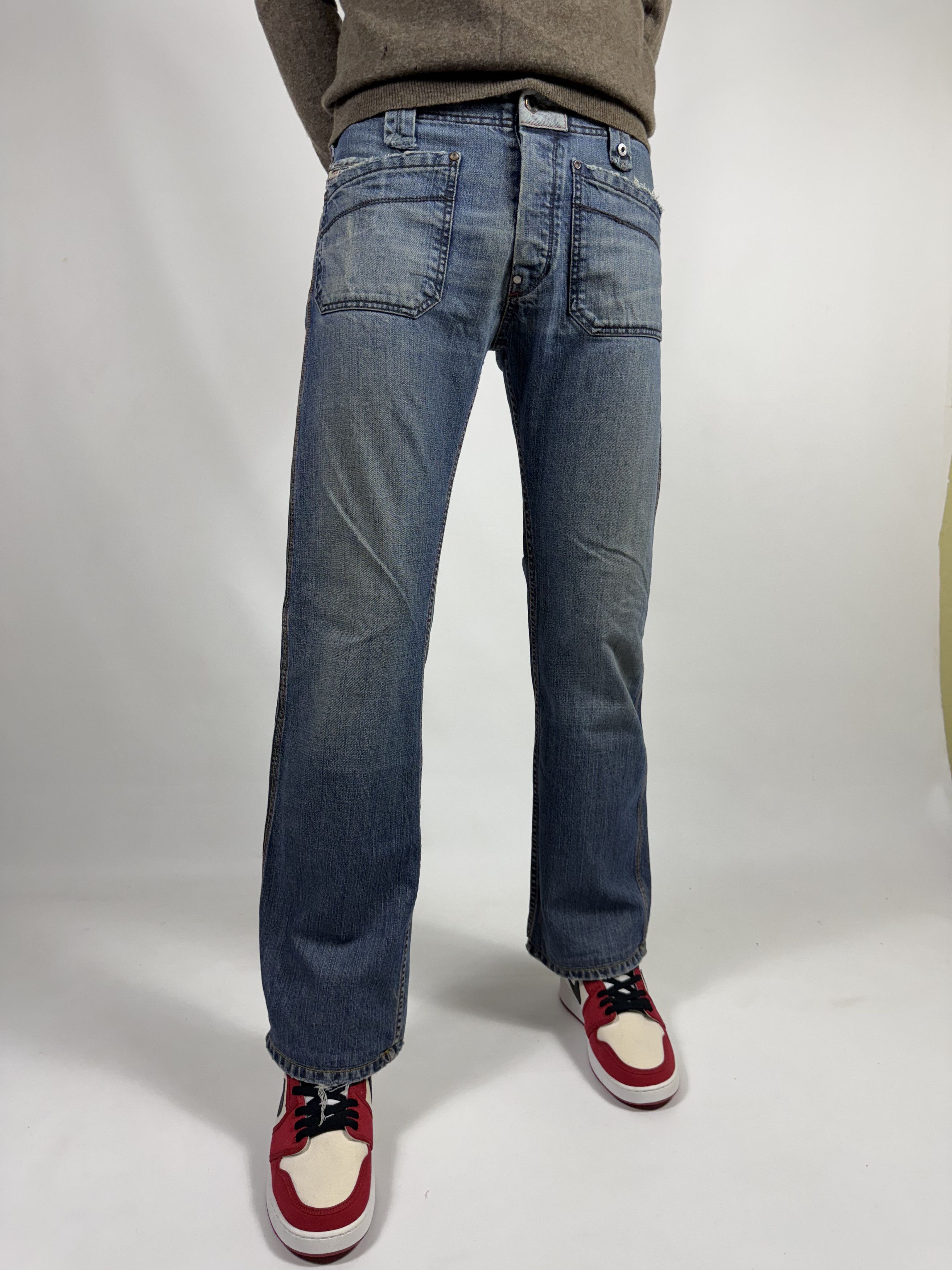 Diesel Diesel Moorix Washed Straight Damaged Denim Pants Size US 30 / EU 46 - 1 Thumbnail