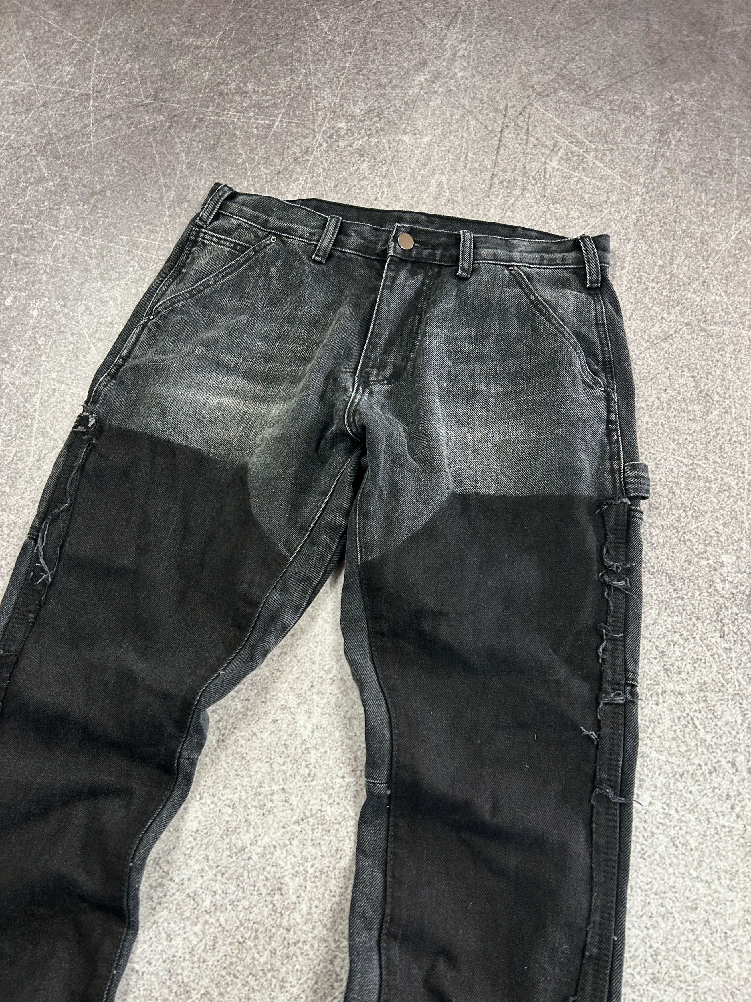 Japanese Brand Distressed Black Jeans Panel Flare Grunge Punk Y2K Archive Size US 32 / EU 48 - 5 Thumbnail