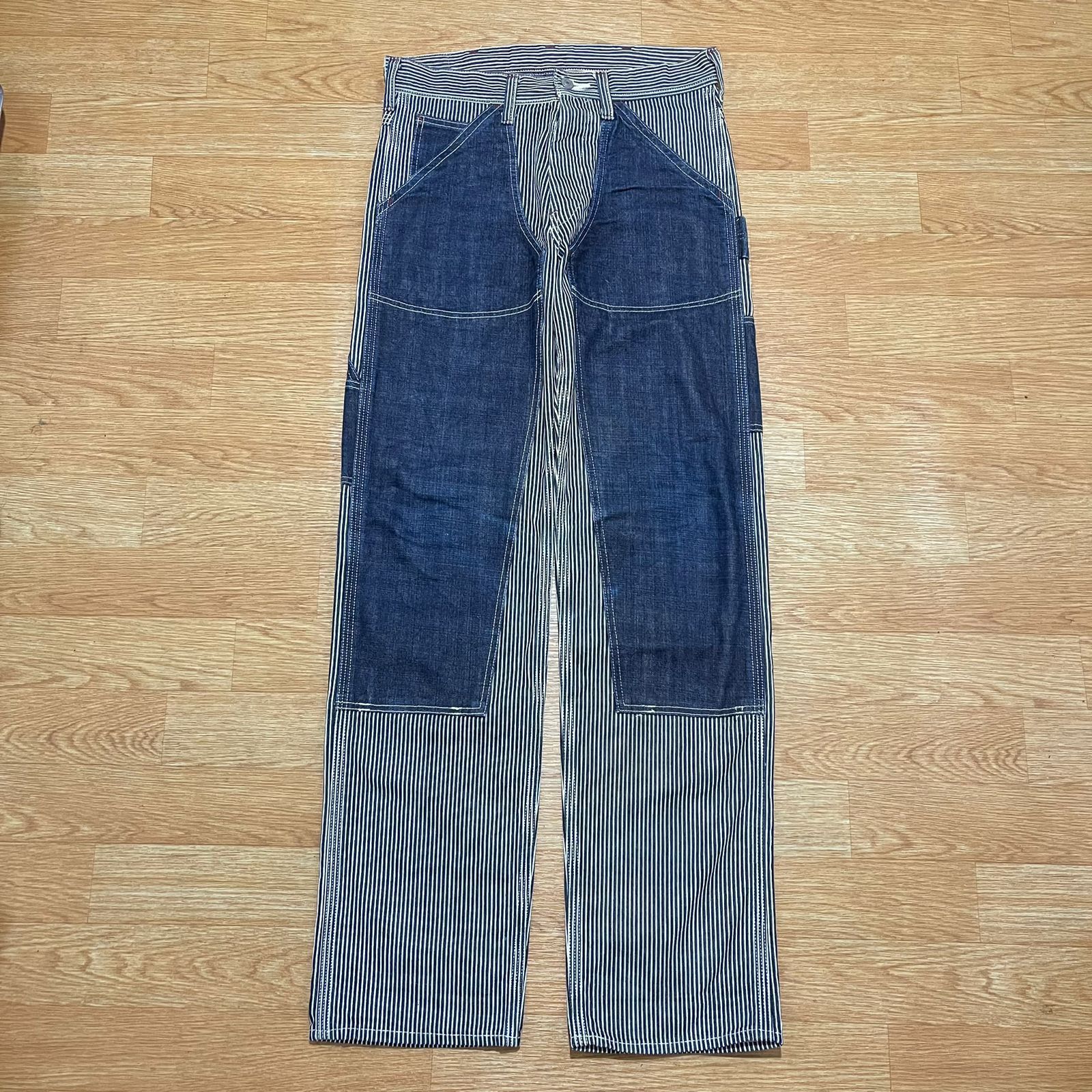 EIGHT-G Vintage Eight G carpenter Double Knee Hickory Pants Size US 31 - 1 Thumbnail