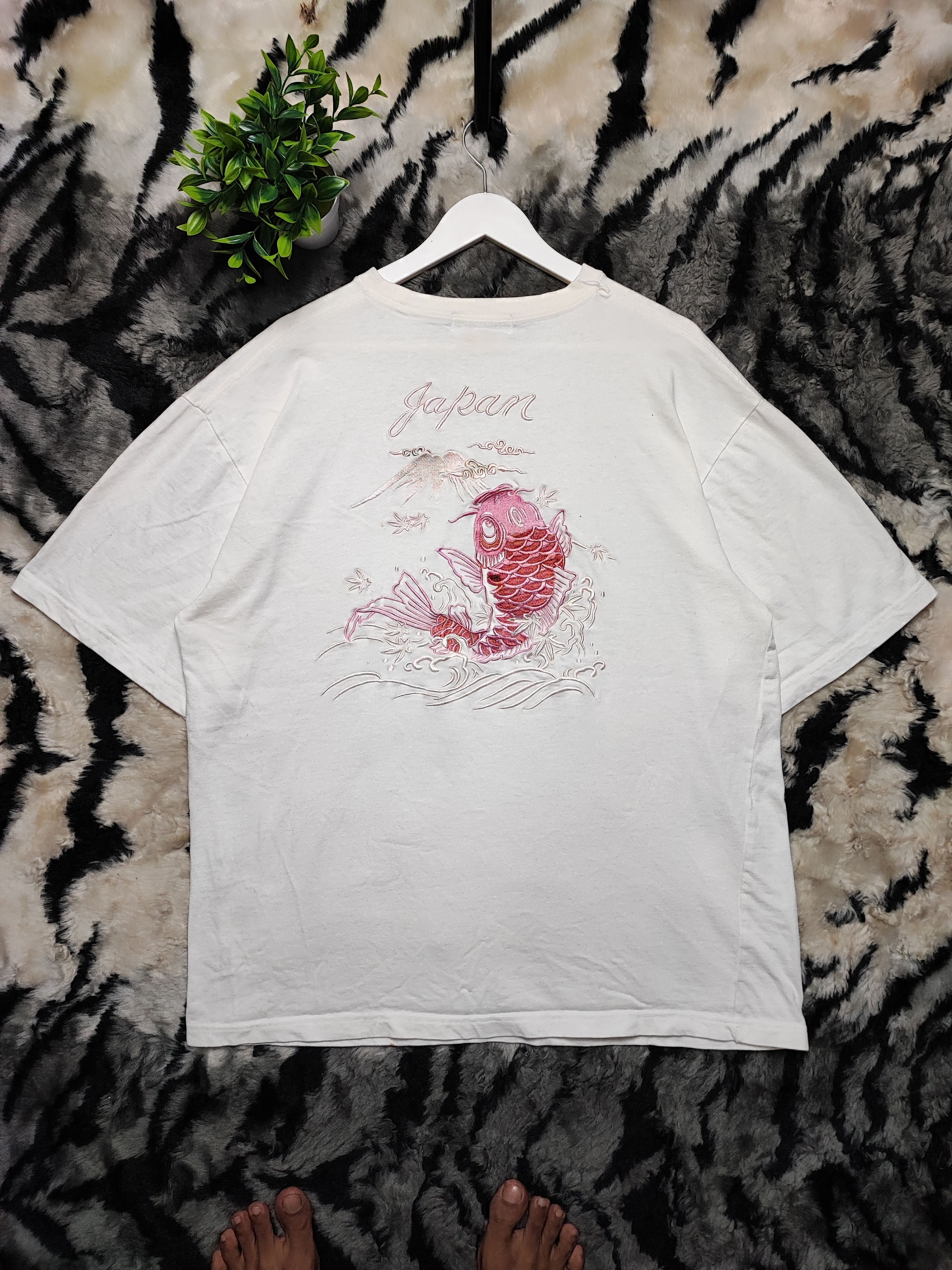 Vintage Vintage Koi fish japanesse embroidery logo sukajan t-shirt Size US XL / EU 56 / 4 - 11 Thumbnail