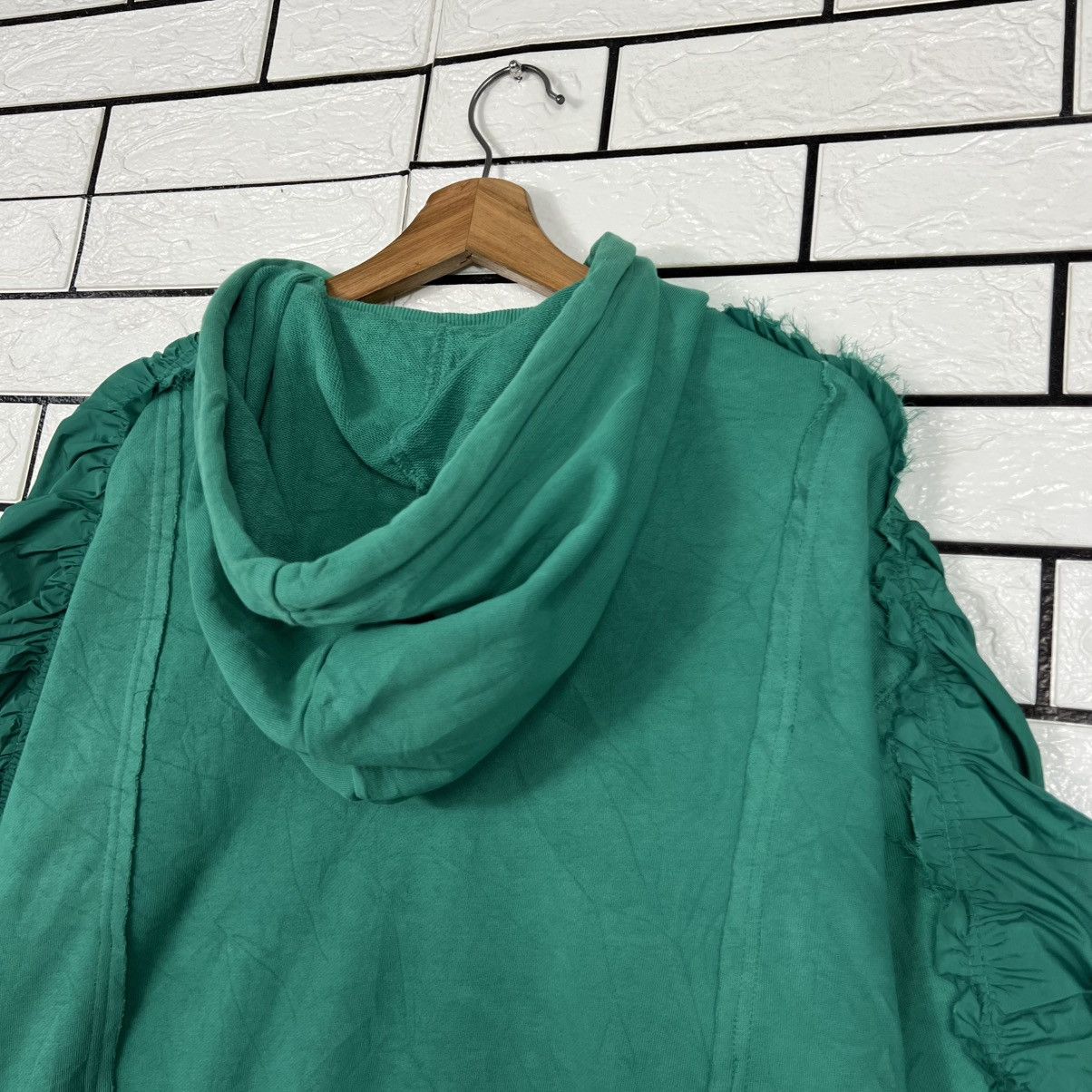 Diesel DIESEL Green Oversized Ruched Sleeve Hoodie #4260-C194 Size XS / US 0-2 / IT 36-38 - 22 Thumbnail