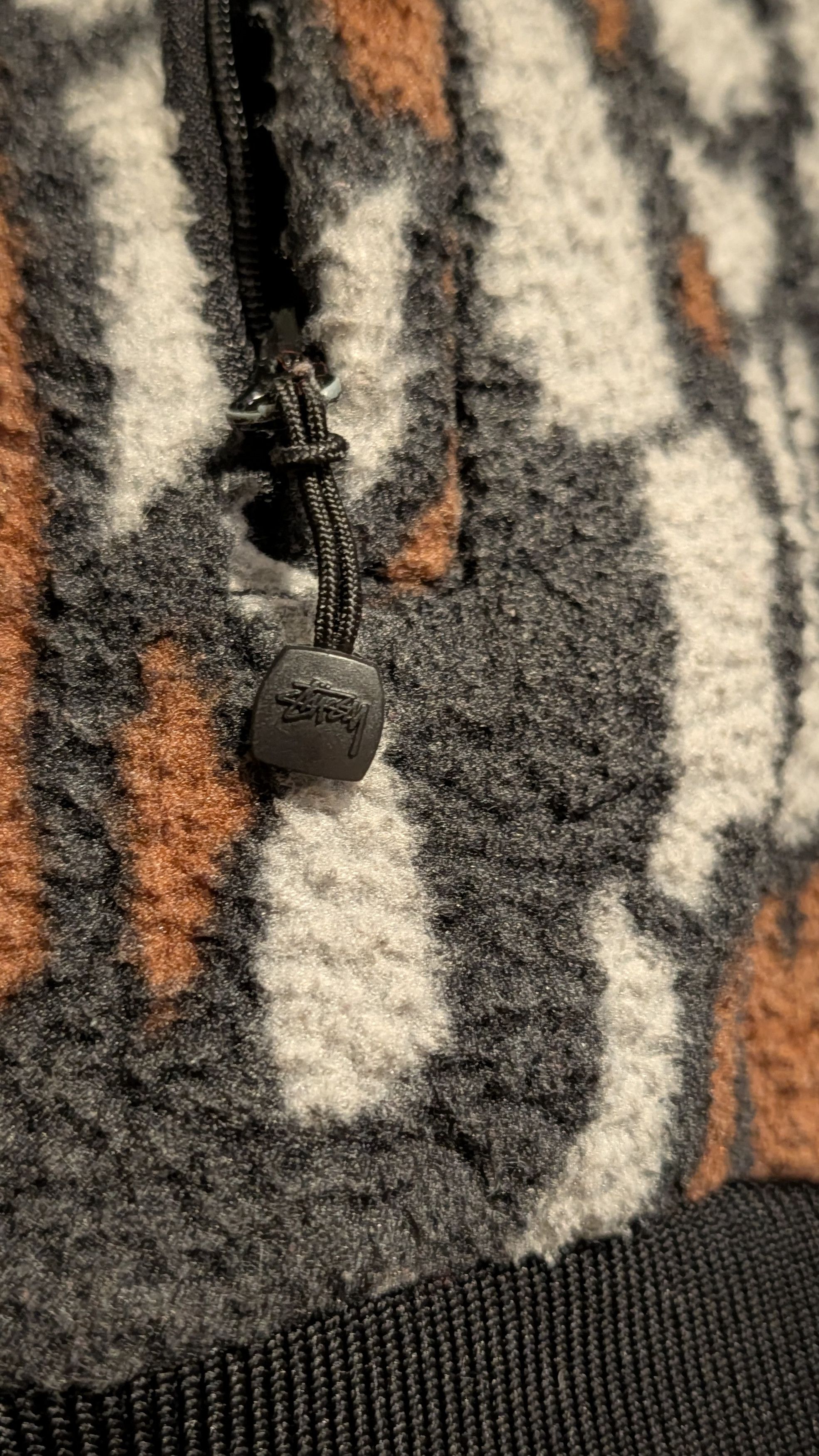 Stussy Stüssy Tree Bark Fleece Jacket in the brown colorway. Size US S / EU 44-46 / 1 - 3 Thumbnail