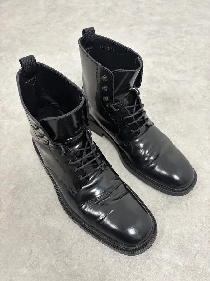 Gucci 2000s Gucci Black Leather Combat Boots Size US 9.5 / EU 42-43 - 4 Thumbnail