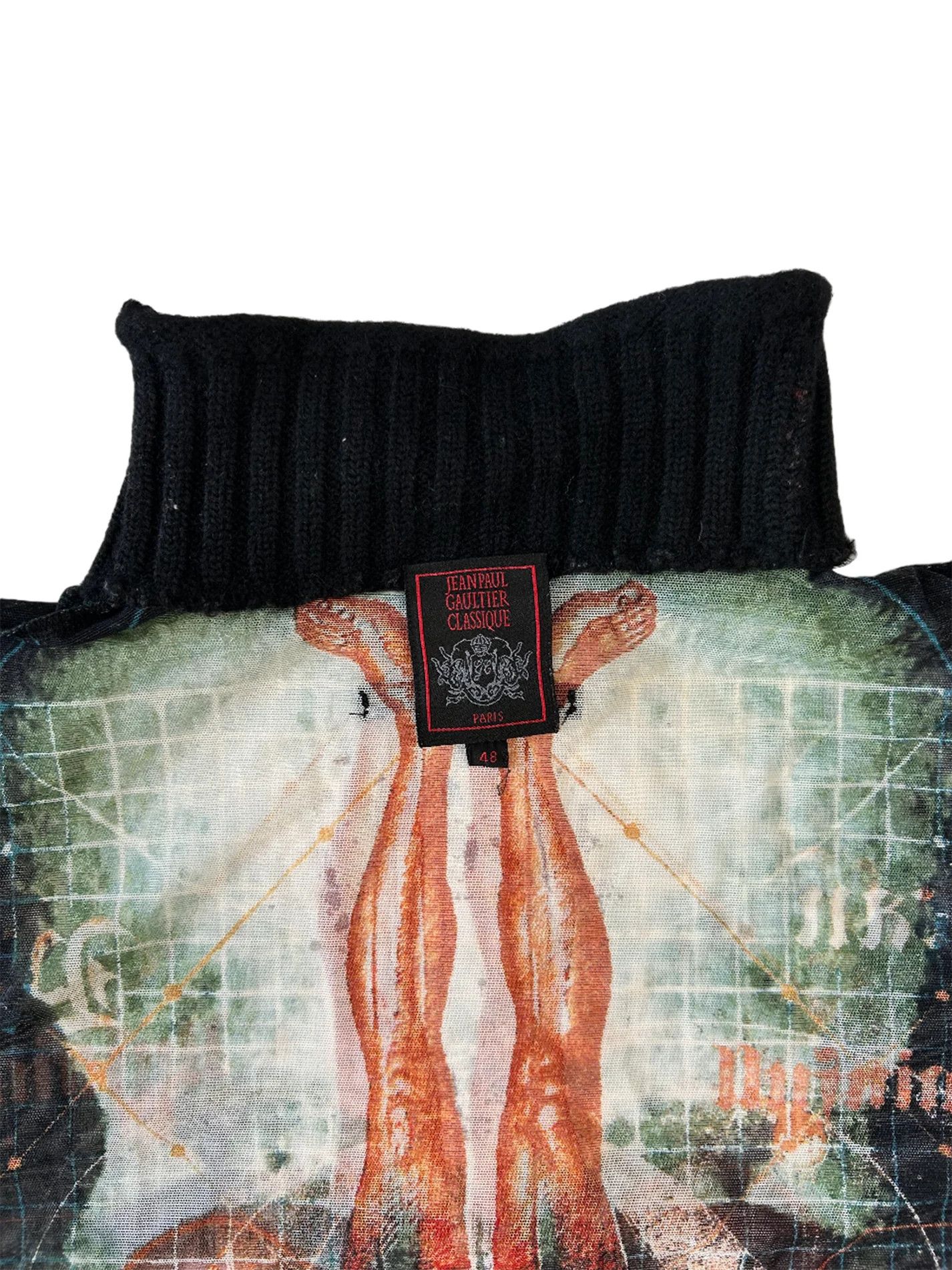 Jean Paul Gaultier SS1996 Cyber Skull Mesh Turtleneck Size XL / US 12-14 / IT 48-50 - 4 Thumbnail