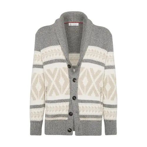 0924 Cashmere Cardigan in Light Grey