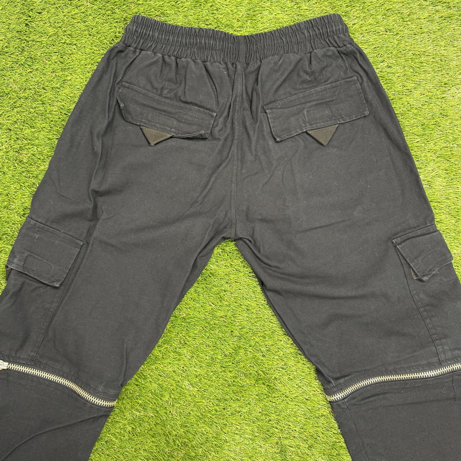 Genetic Manipulation Shinichiro Kuriya Black Cargo Jogger Pants w/ Yellow Drawstrings & Zippers Size US 28 / EU 44 - 4 Thumbnail