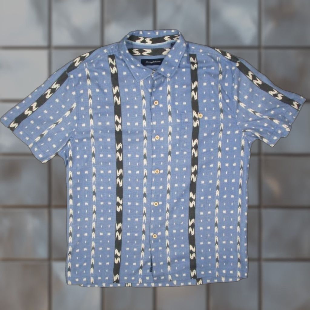Tommy Bahama Tommy Bahama Shirt Mens XL Blue Button-Up Island Zone Silk Blend Casual Beach Hawaii 70s Retro Tropical Size US XL / EU 56 / 4 - 1 Thumbnail