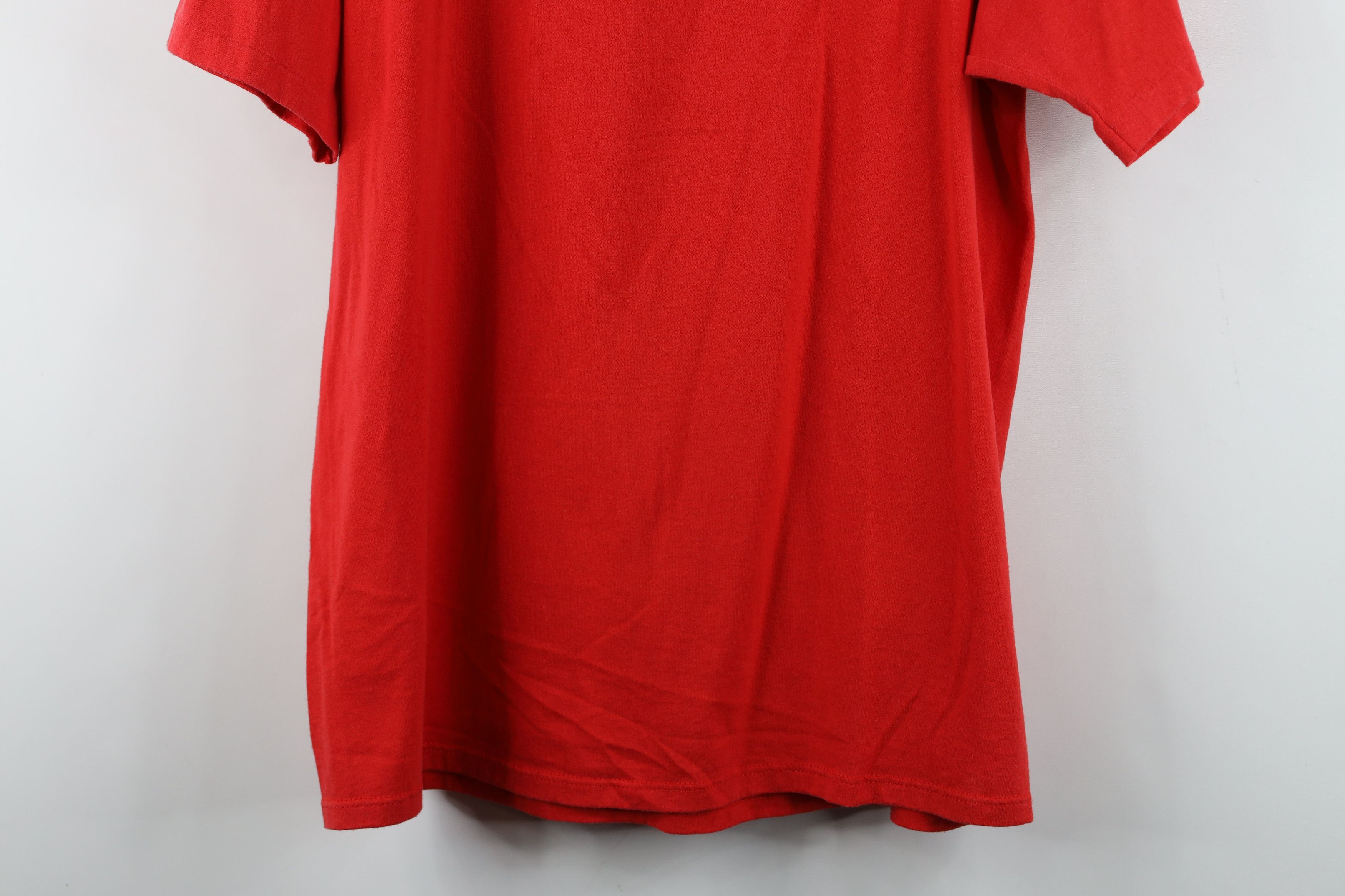 Russell Athletic Vintage 80s 90s Russell Athletic Blank Knit T-Shirt Red USA Size US L / EU 52-54 / 3 - 11 Thumbnail