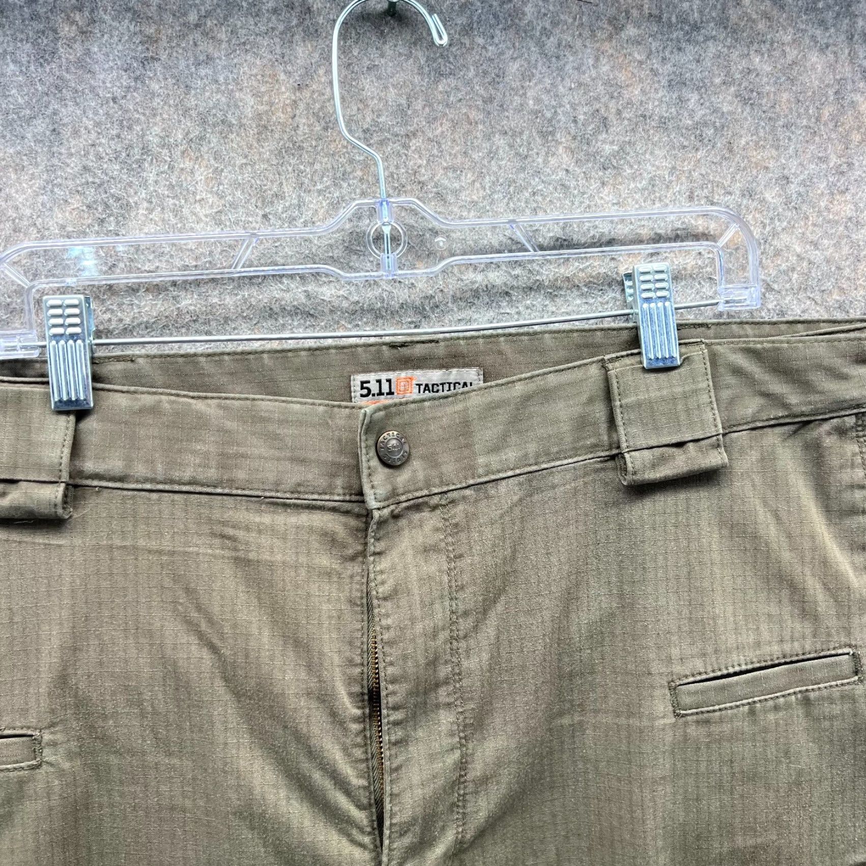 Vintage 5.11 Tactical Pants Mens 42x32 Khaki Cargo Ripstop Stryke Military Performance Cargo Pants Mens 42 Inseam 32 Green Cotton Canvas Button Pockets Size US 42 / EU 58 - 7 Thumbnail