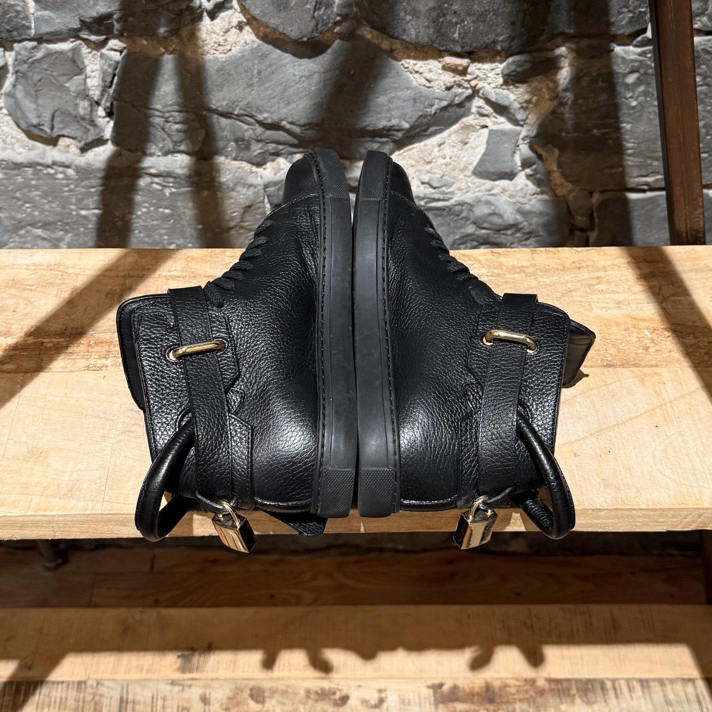 Buscemi Buscemi Black Leather 100MM High Top Sneakers Size US 9 / EU 42 - 10 Thumbnail