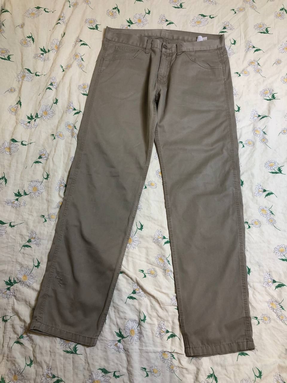 Carhartt Carhartt Double Knee Khaki Carpenter Cargo Pants Size US 33 - 1 Thumbnail