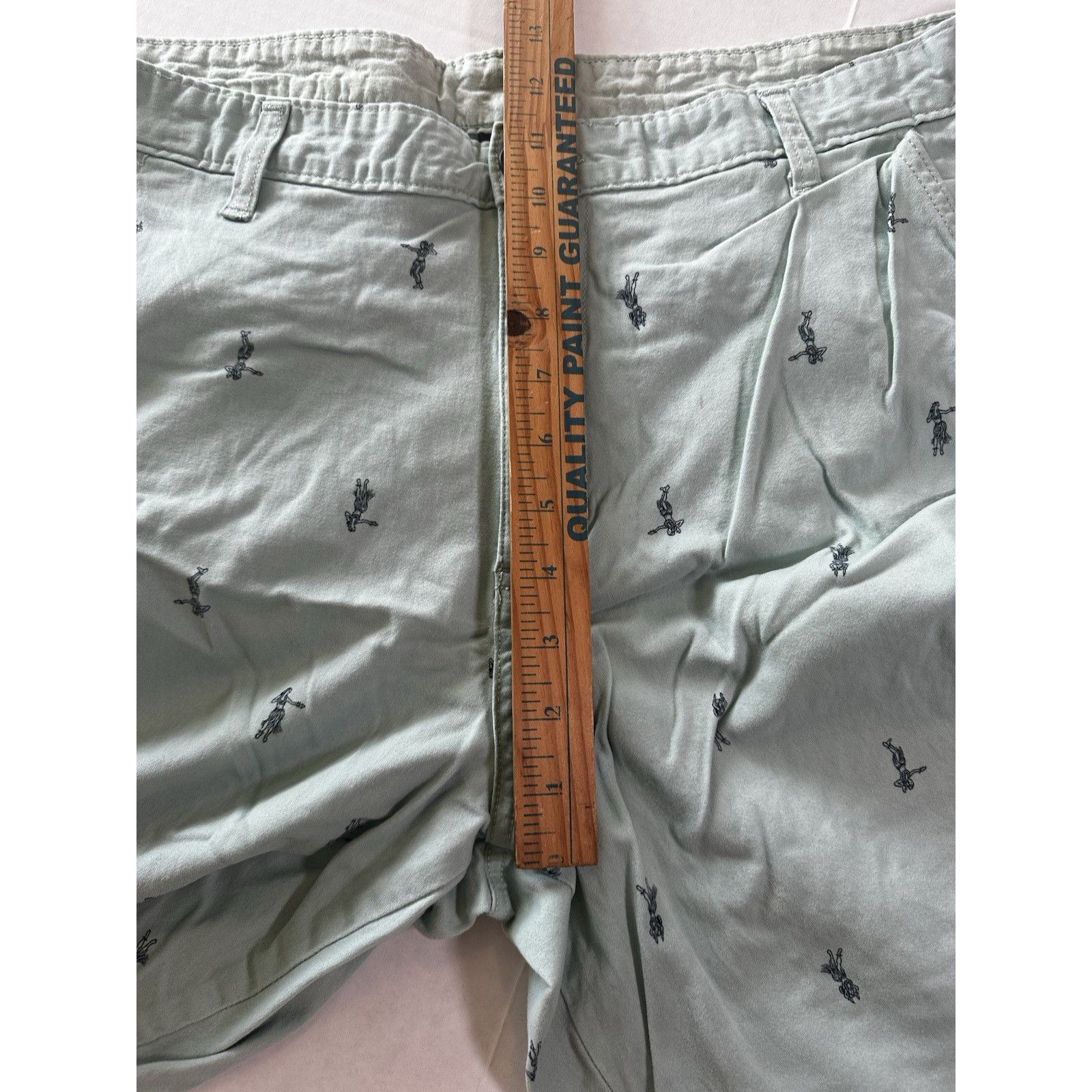 George George Chino Shorts Teal Hawaiian Dancers Sz34 Tropical Golf Size US 34 / EU 50 - 9 Thumbnail