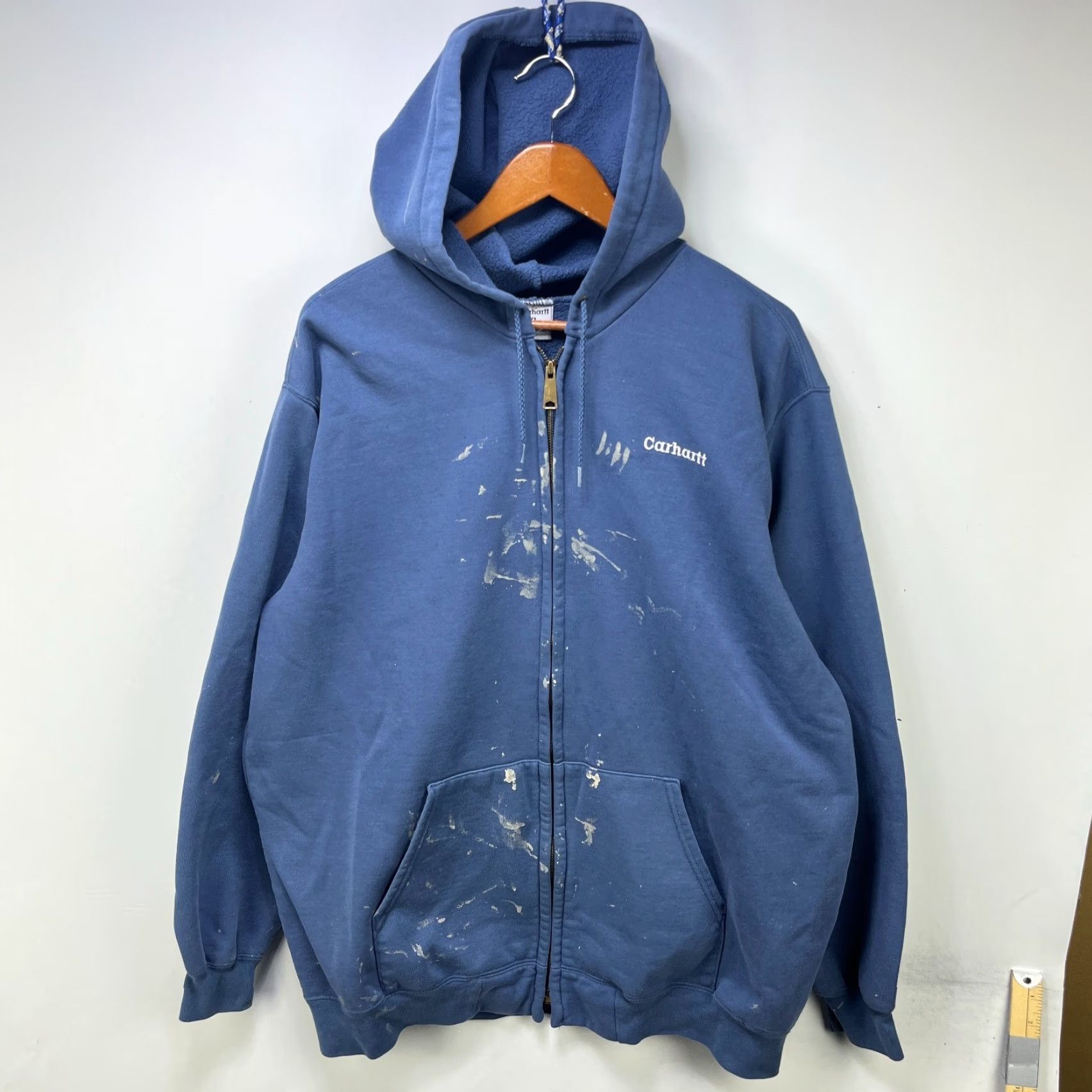 Carhartt VINTAGE Carhartt Hoodie XL Zip Up Full Zip Hooded 90s Paint Splatter Blue Mens Regular Shirt? Size US XL / EU 56 / 4 - 2 Thumbnail