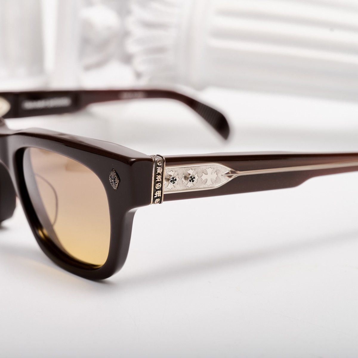 Chrome Hearts CHROME HEARTS DICK FITZENER CLASSIC BROWN SUNGLASSES Size ONE SIZE - 3 Thumbnail