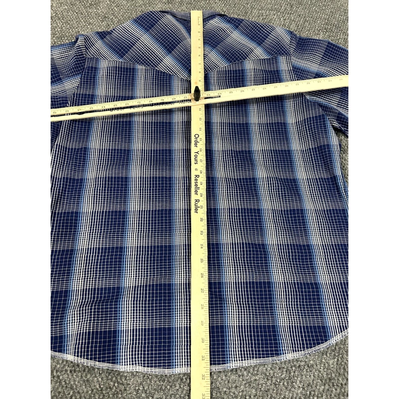 Vintage Rustlers shirt mens XL blue plaid long sleeve snap button casual western cowboy Size US XL / EU 56 / 4 - 7 Thumbnail