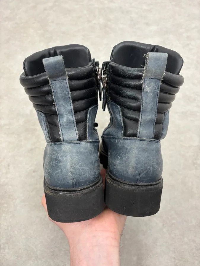 Emporio Armani 2010s Emporio Armani Avant-Garde Brut Blue Leather Boots Size US 8.5 / EU 41-42 - 7 Thumbnail
