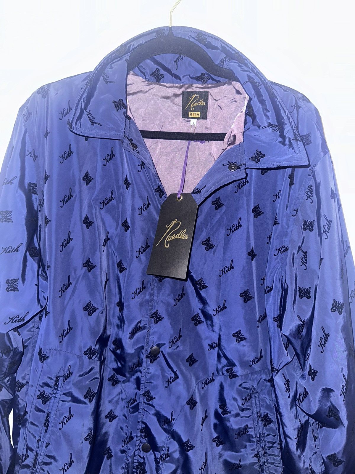 Kith × Needles KITH x NEEDLES Flocked Nylon Coaches Jacket Size US L / EU 52-54 / 3 - 10 Thumbnail