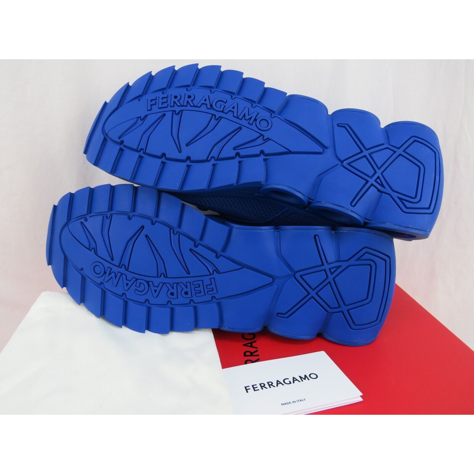 Salvatore Ferragamo FERRAGAMO BLUE NIMA MESH LACE LOGO LOW SNEAKERS 8.5 41.5 IT Size US 8.5 / EU 41-42 - 8 Thumbnail