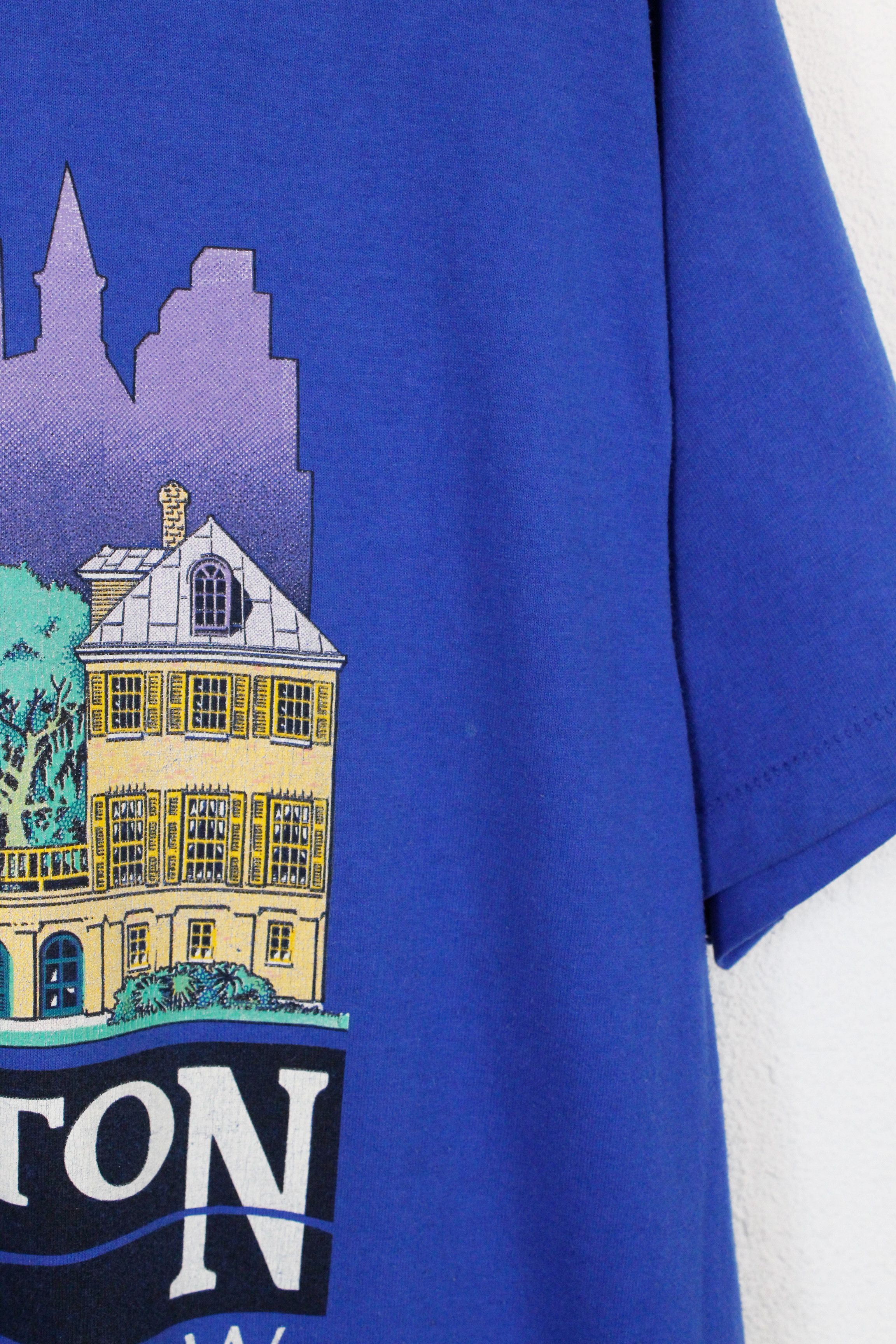 Rainbow × Vintage Vintage 1988 Charleston Rainbow Row Graphic Tee 80s Size US L / EU 52-54 / 3 - 4 Thumbnail