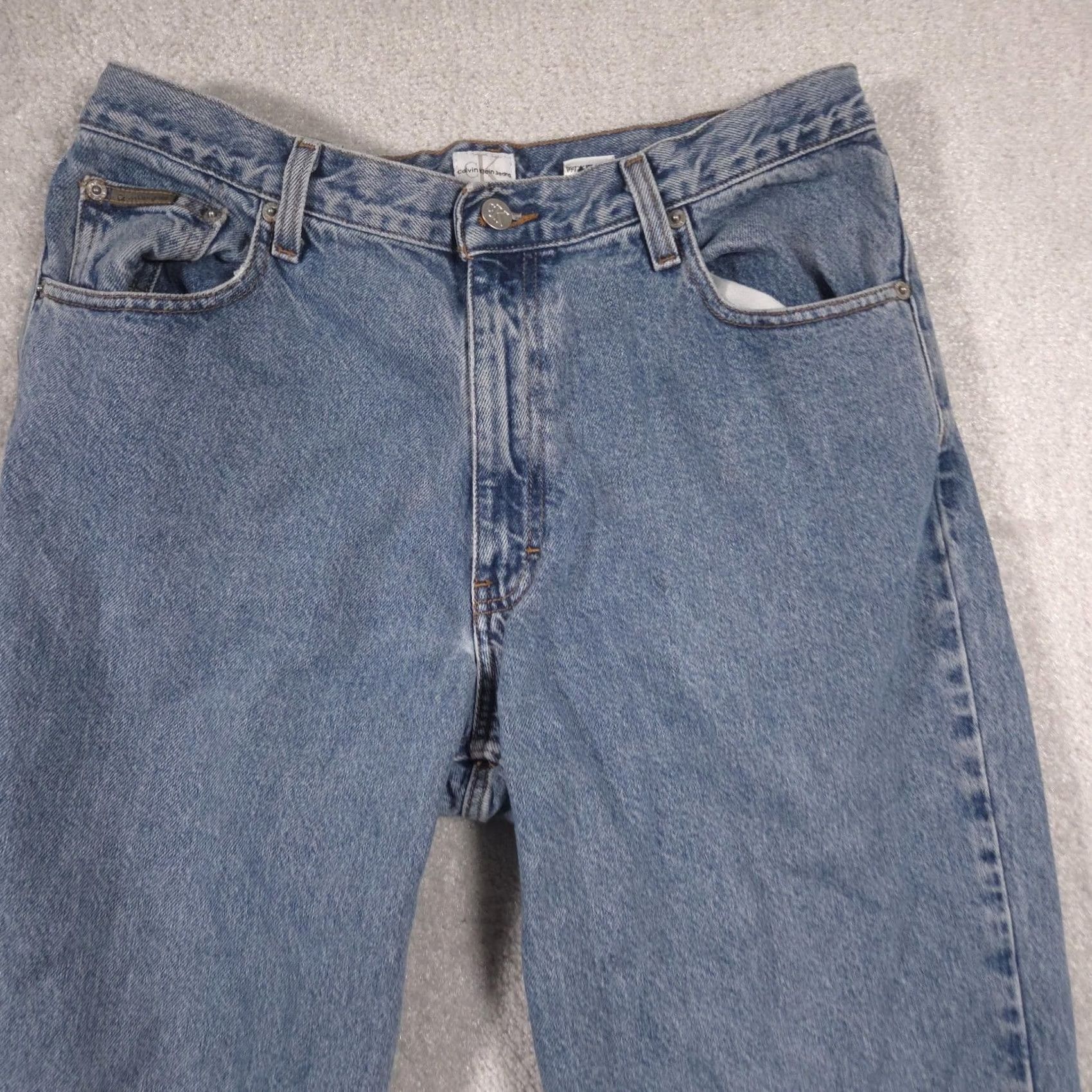 Vintage Calvin Klein Jeans Mens 34x34 Blue Medium Wash Straight Denim Pants Shirt? Size US 34 / EU 50 - 4 Thumbnail
