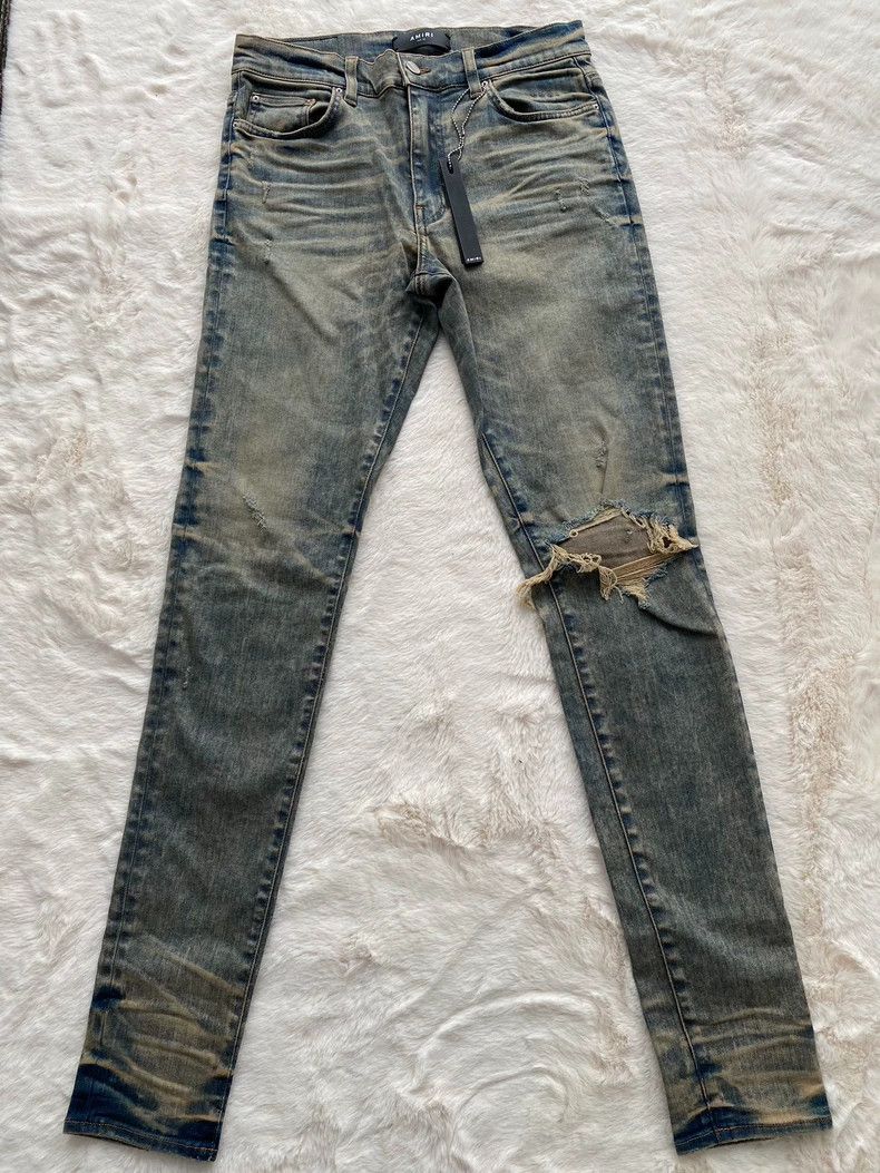 Amiri Amiri Mud Stained Knee Destroyed Jean Size US 32 / EU 48 - 1 Thumbnail
