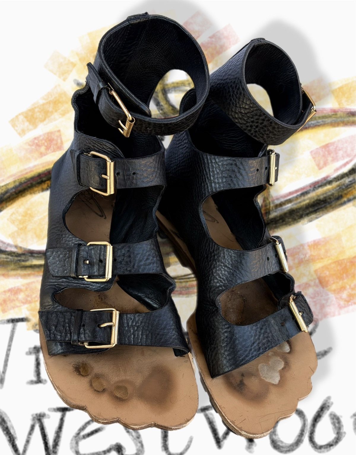 Vivienne Westwood Vivienne Westwood Gladiator Sandal Animal Toe 4 Strap Men's Size US 9 / EU 42 - 8 Thumbnail