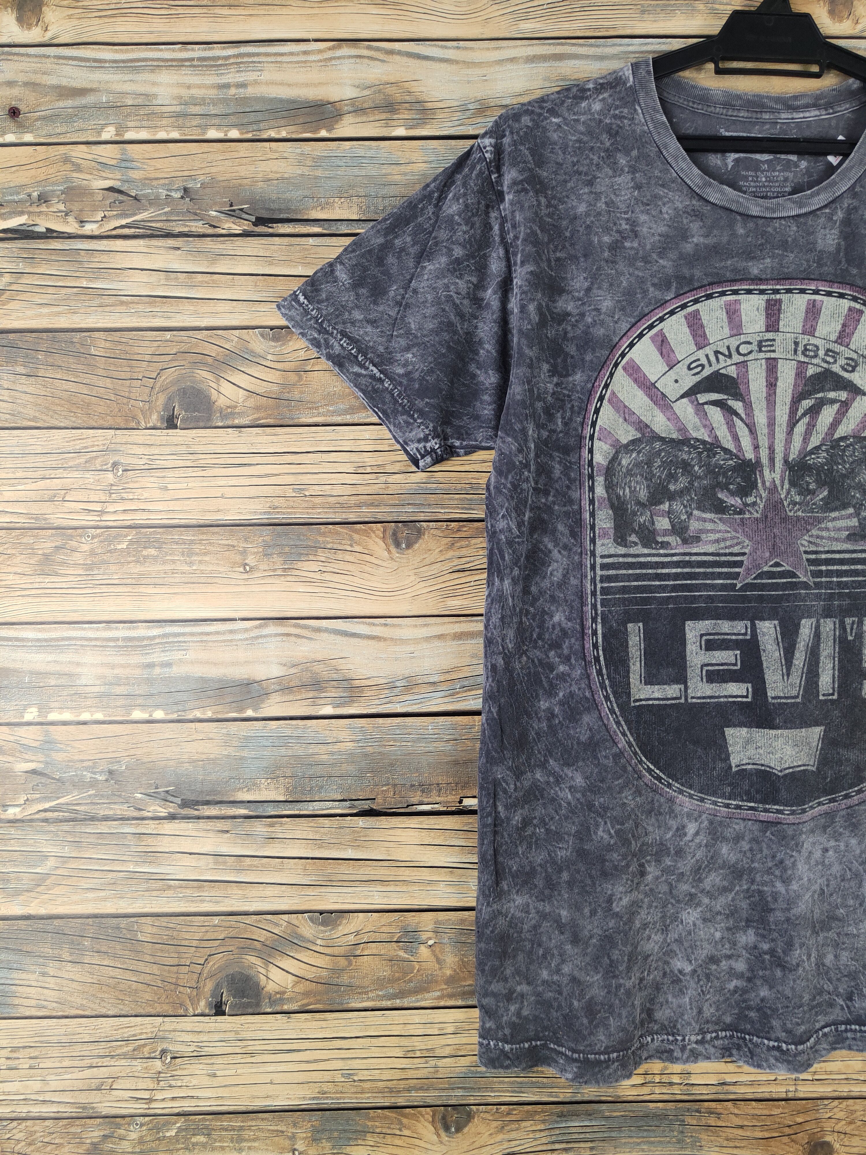 Levi's DL Levi's Black acid wash Short Sleeve T-shirt #1021 Size US M / EU 48-50 / 2 - 4 Thumbnail