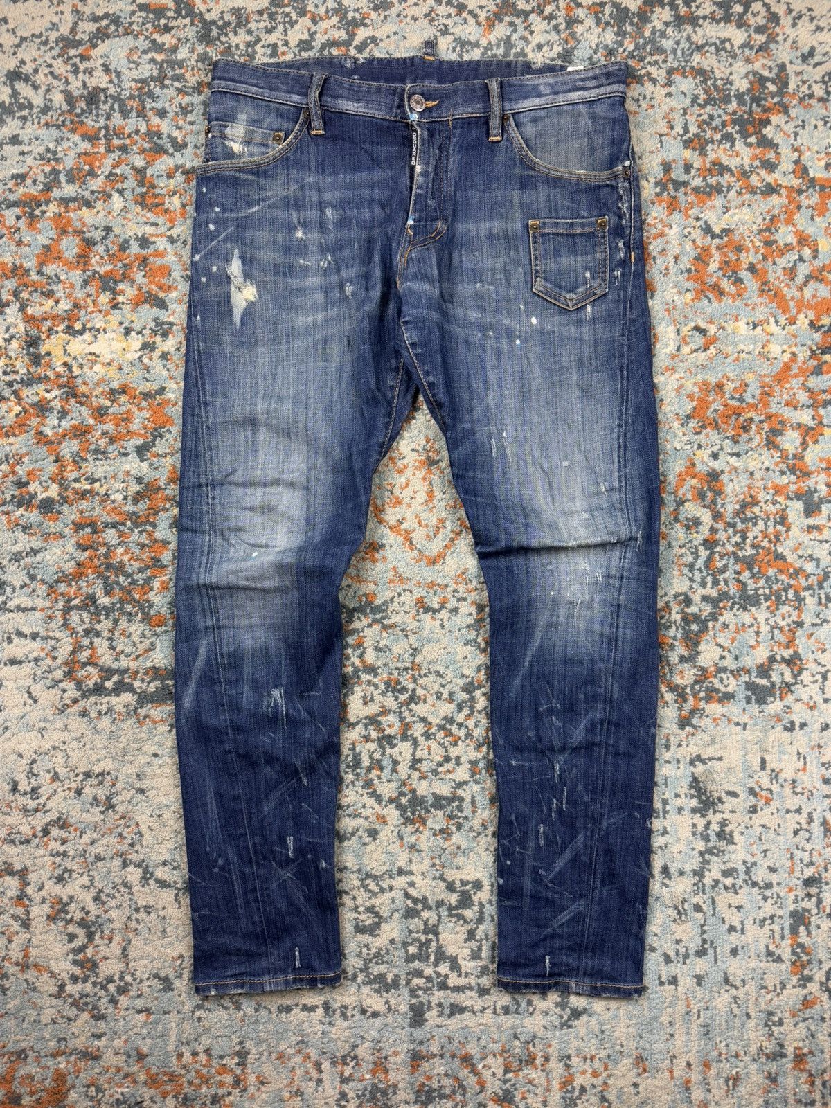 Designer × Dsquared2 × Vintage Vintage y2k Dsquared2 distressed paint splatter washed denim Size US 32 / EU 48 - 1 Thumbnail