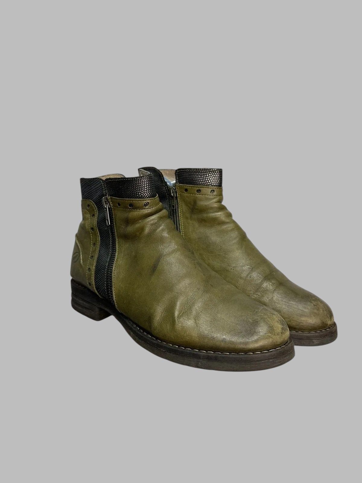 Issey Miyake Rick Owens Inspired Vintage Italian Leather Biker Boots AS98 Size US 9 / IT 39 - 10 Thumbnail