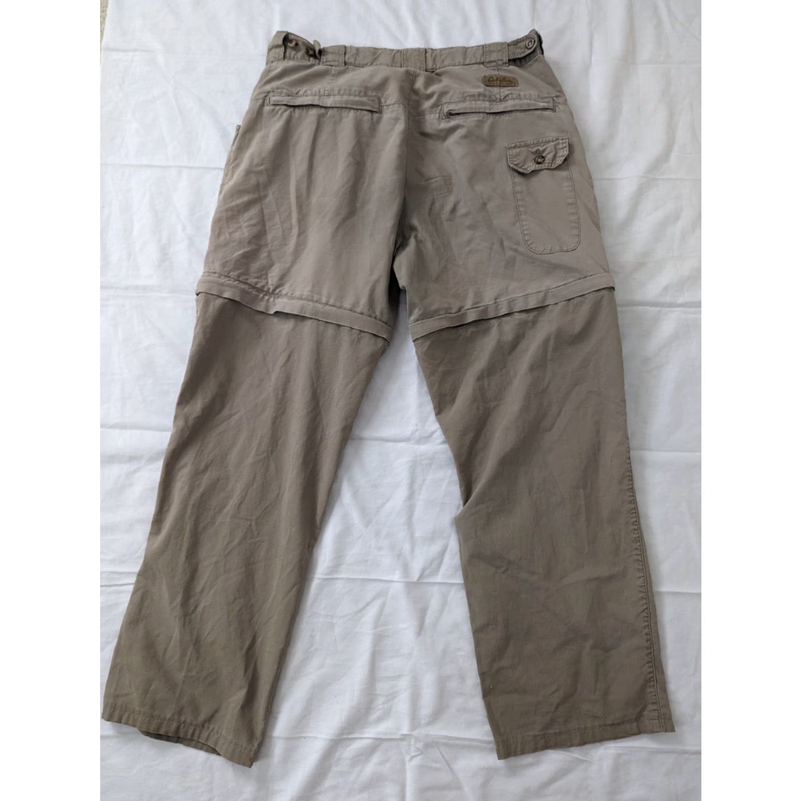 Vintage Cabela's Convertible Cargo Pants Mens 36x32 Beige Outdoors Casual P3M Size US 36 / EU 52 - 2 Thumbnail