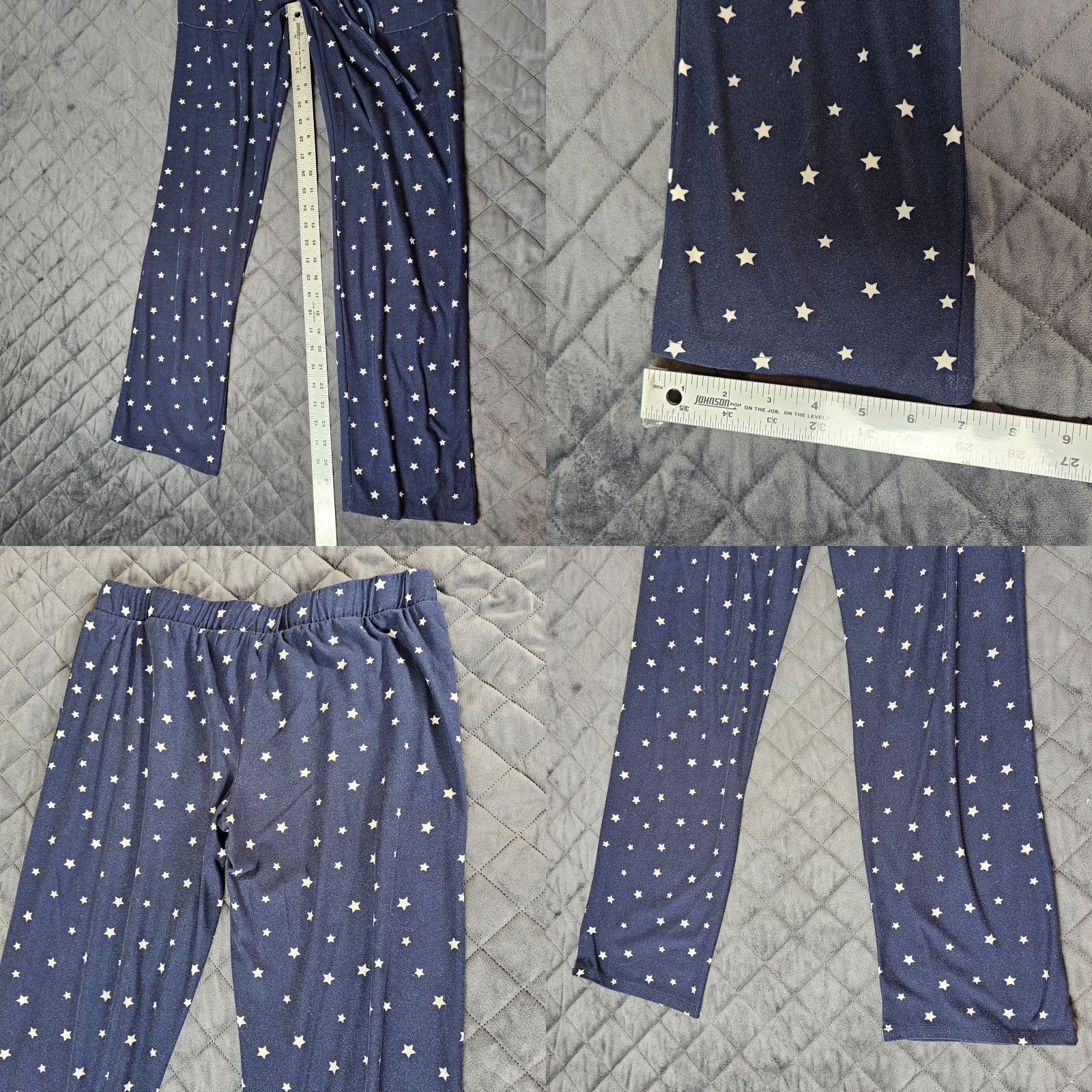 Lucky Brand Lucky Brand Sweatpants Women S Star Print Fleece Drawstring Crop Navy Blue/Blue Size 28" / US 6 / IT 42 - 8 Thumbnail