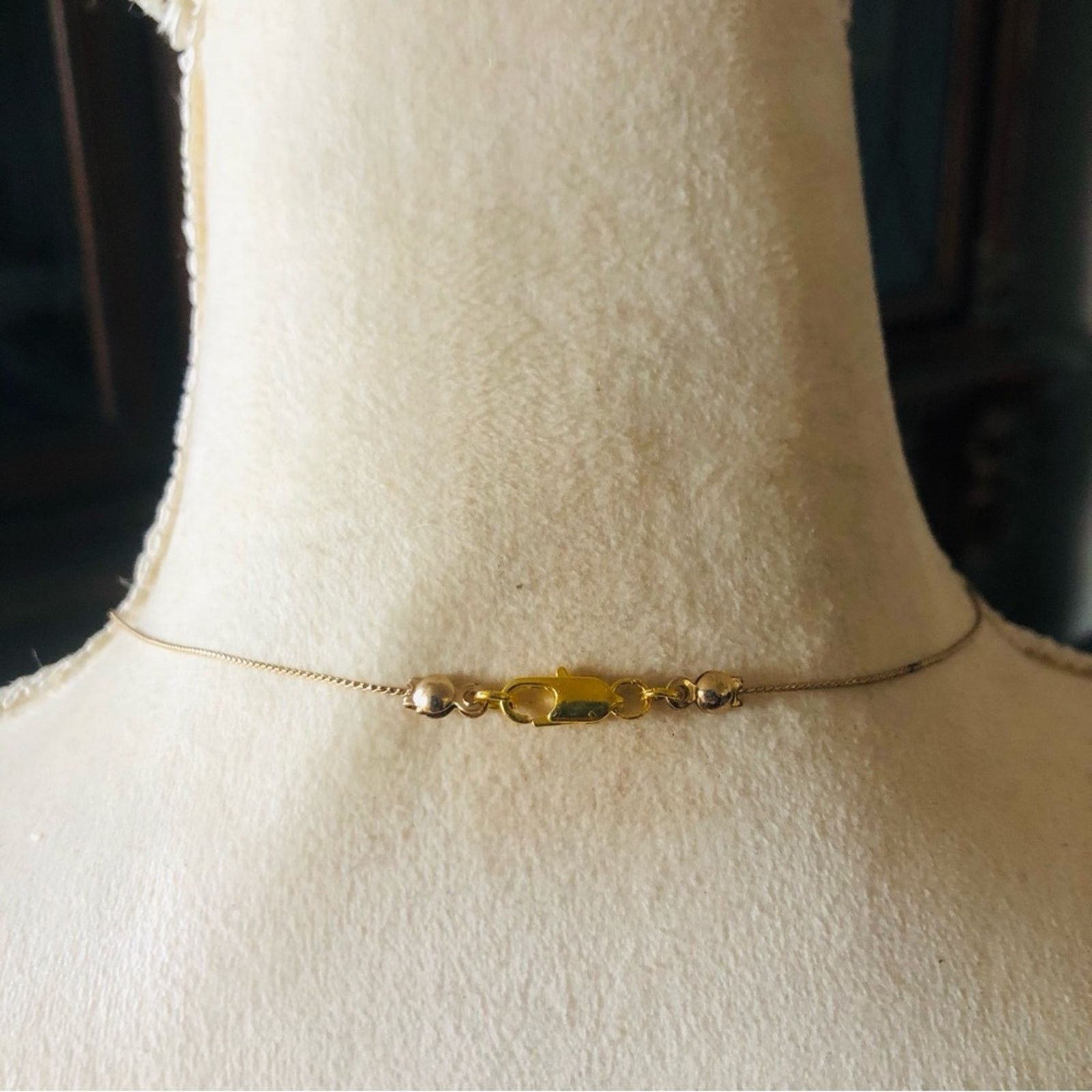 Handmade Handcrafted simulated amber raindrop pendant chain necklace Size ONE SIZE - 6 Thumbnail