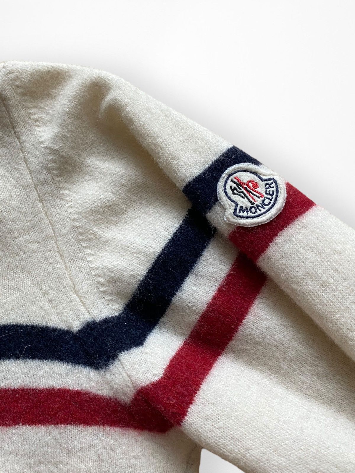 Moncler Moncler Lana Wool Crew Stripe Sweater Size US XL / EU 56 / 4 - 4 Thumbnail