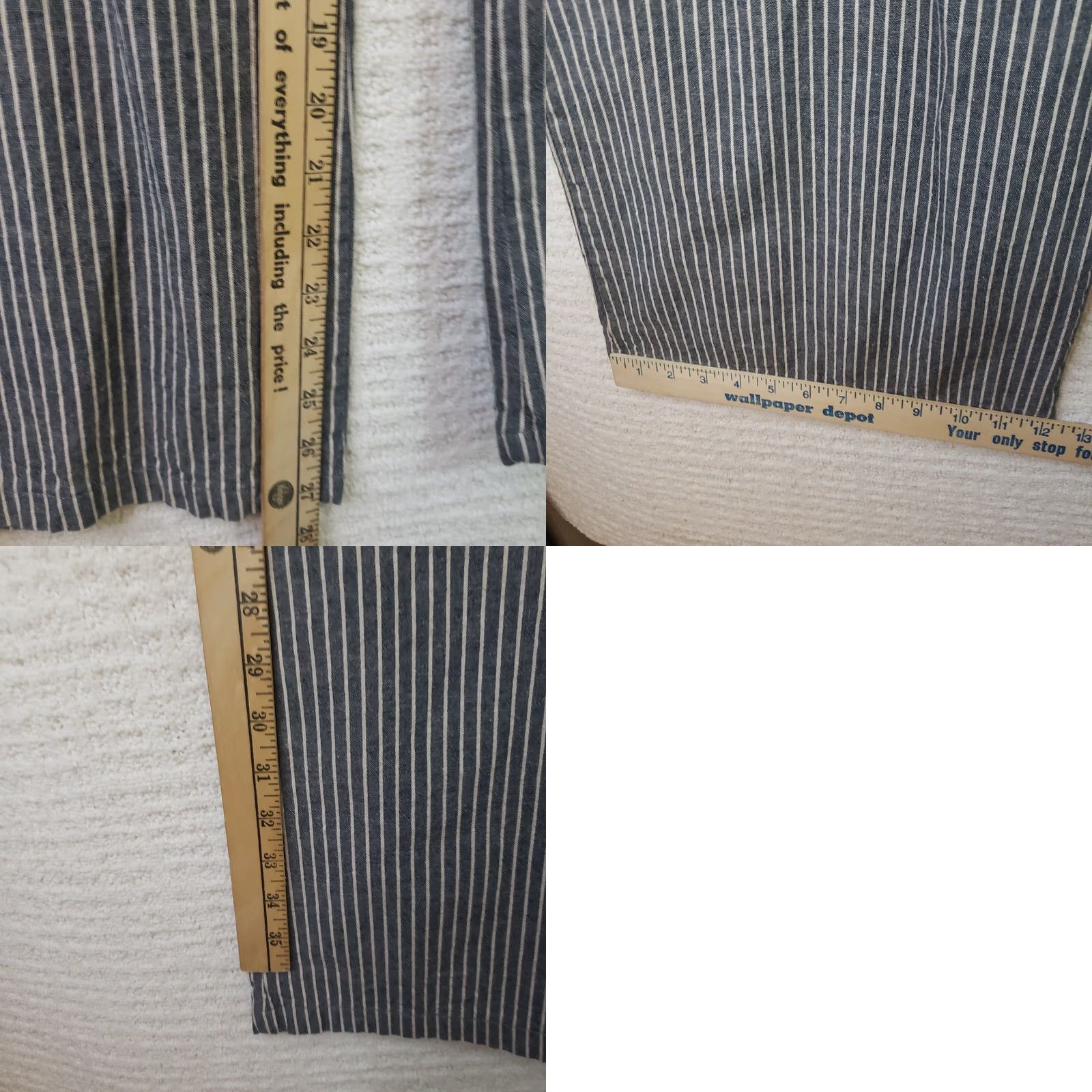 Vintage Shop Neighbor Pants Women's S Wide Leg Linen Blend Drawstring Striped Boho Beach Festival Pins Bohemian Casual Size 28" / US 6 / IT 42 - 10 Thumbnail