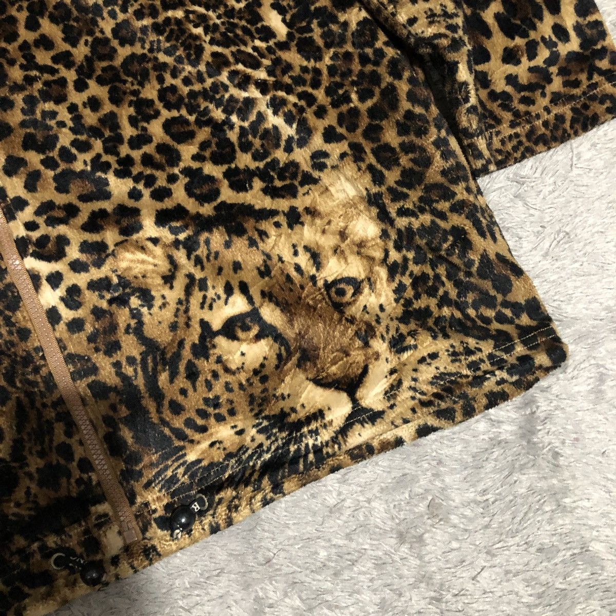 Vintage VTG 90’ PLANET BLUE ISLAND LEOPARD ZIP HOODIE Size US XL / EU 56 / 4 - 3 Thumbnail