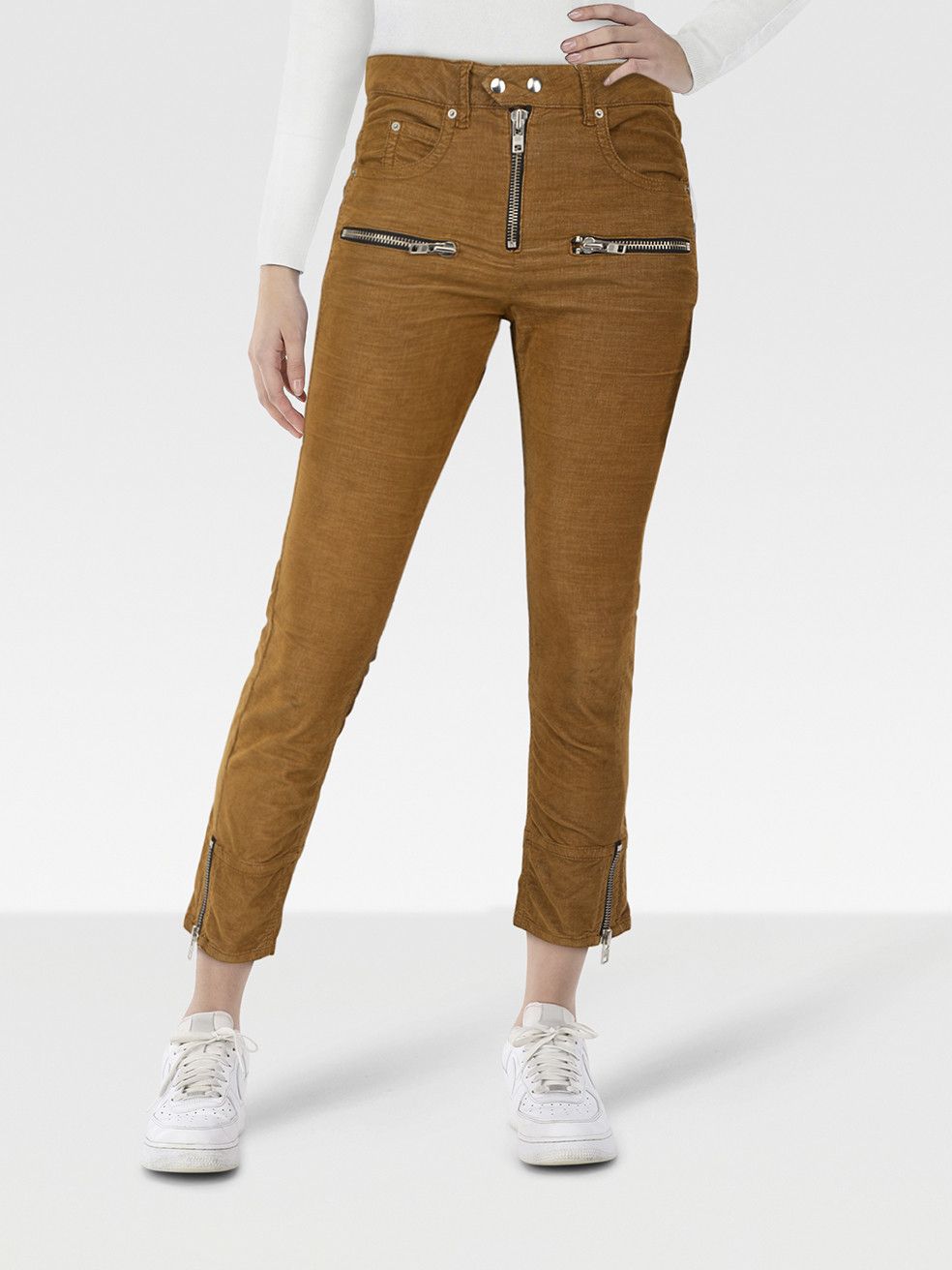 Isabel Marant Isabel Marant Étoile Brown Velvet Zip Detail Trousers Size 27" / US 4 / IT 40 - 1 Thumbnail