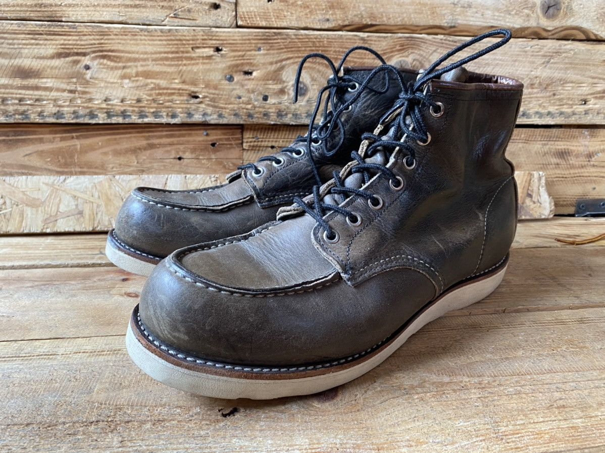 Red Wing Redwing moc-toe charcoal rough leather boots sz12D Size US 12 / EU 45 - 4 Thumbnail