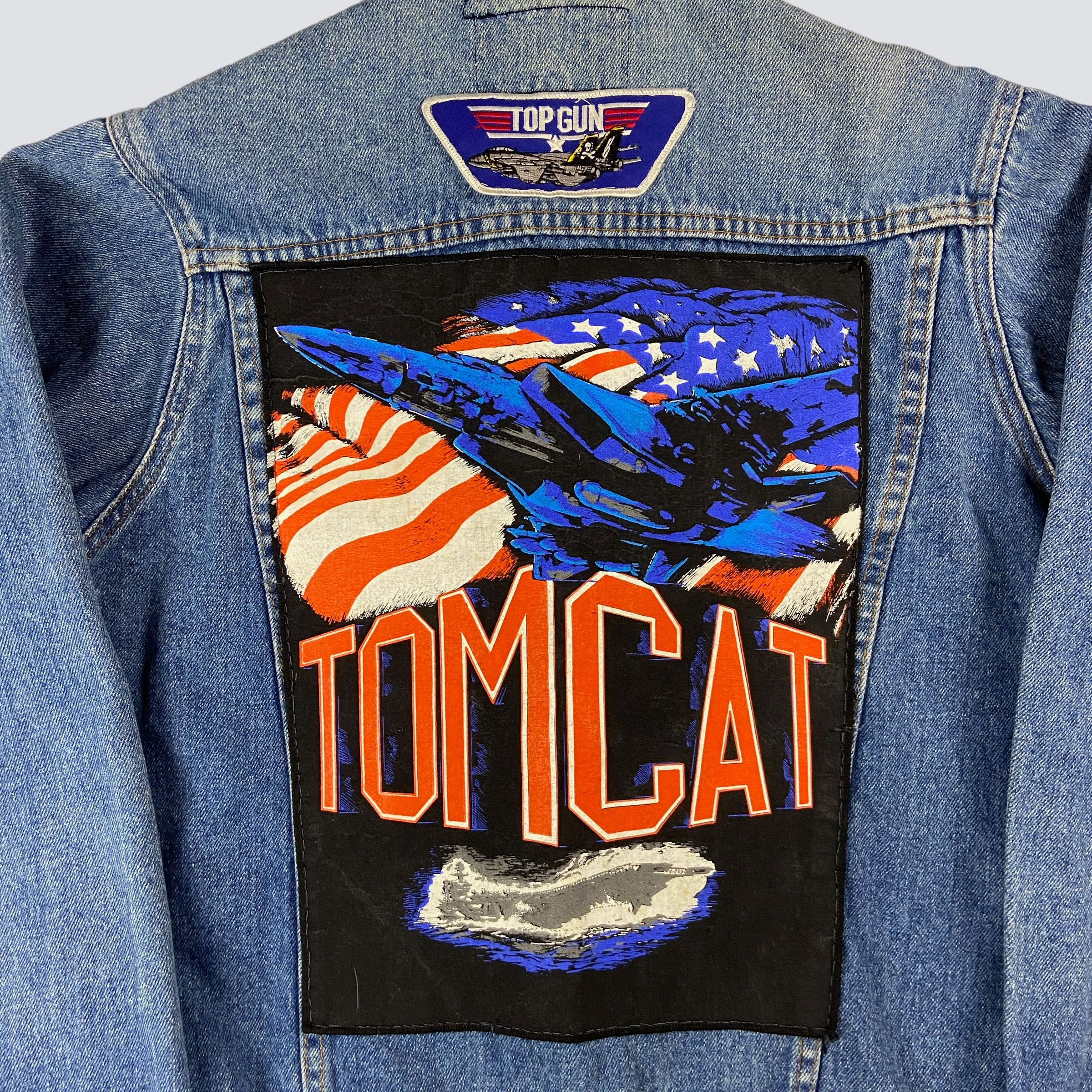 Vintage 1980s TOMCAT DAVID ESSEX TOP GUN RARE JEANS JACKET - № 2154 Size US M / EU 48-50 / 2 - 5 Thumbnail
