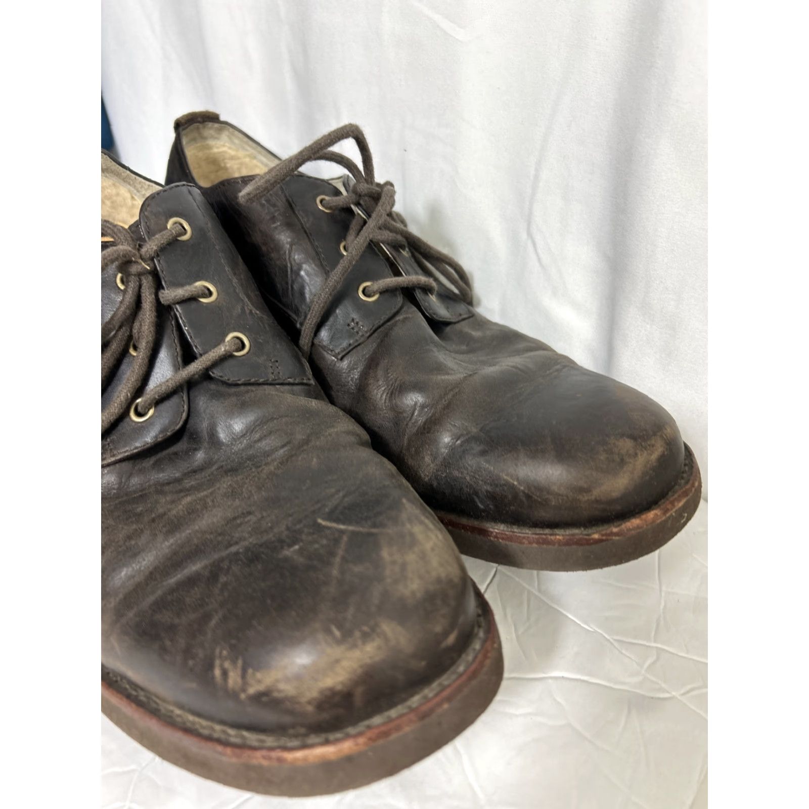 Ugg UGG Australia Klayton Casual Oxford Leather Men’s 11/12 Brown Sheepskin Liner Dress Shoe Mens Size 11 USA Leather Outsole Vintage: No Size US 12 / EU 45 - 2 Thumbnail