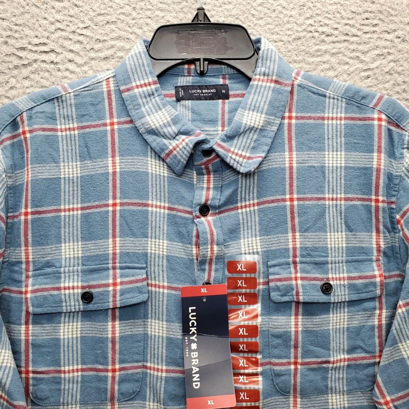 Lucky Brand Lucky Brand Flannel Shirt Mens XL Multi Plaid Chest Pocket Collared Button Up Size US XL / EU 56 / 4 - 5 Thumbnail
